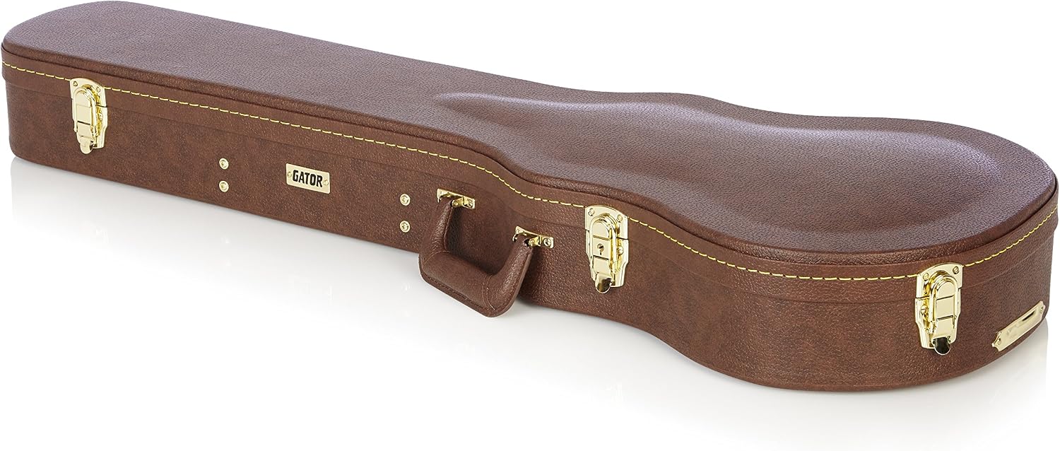 Gator Cases Deluxe Wood Case for SG Electric Guitars; Brown Exterior (GW-SG-BROWN)