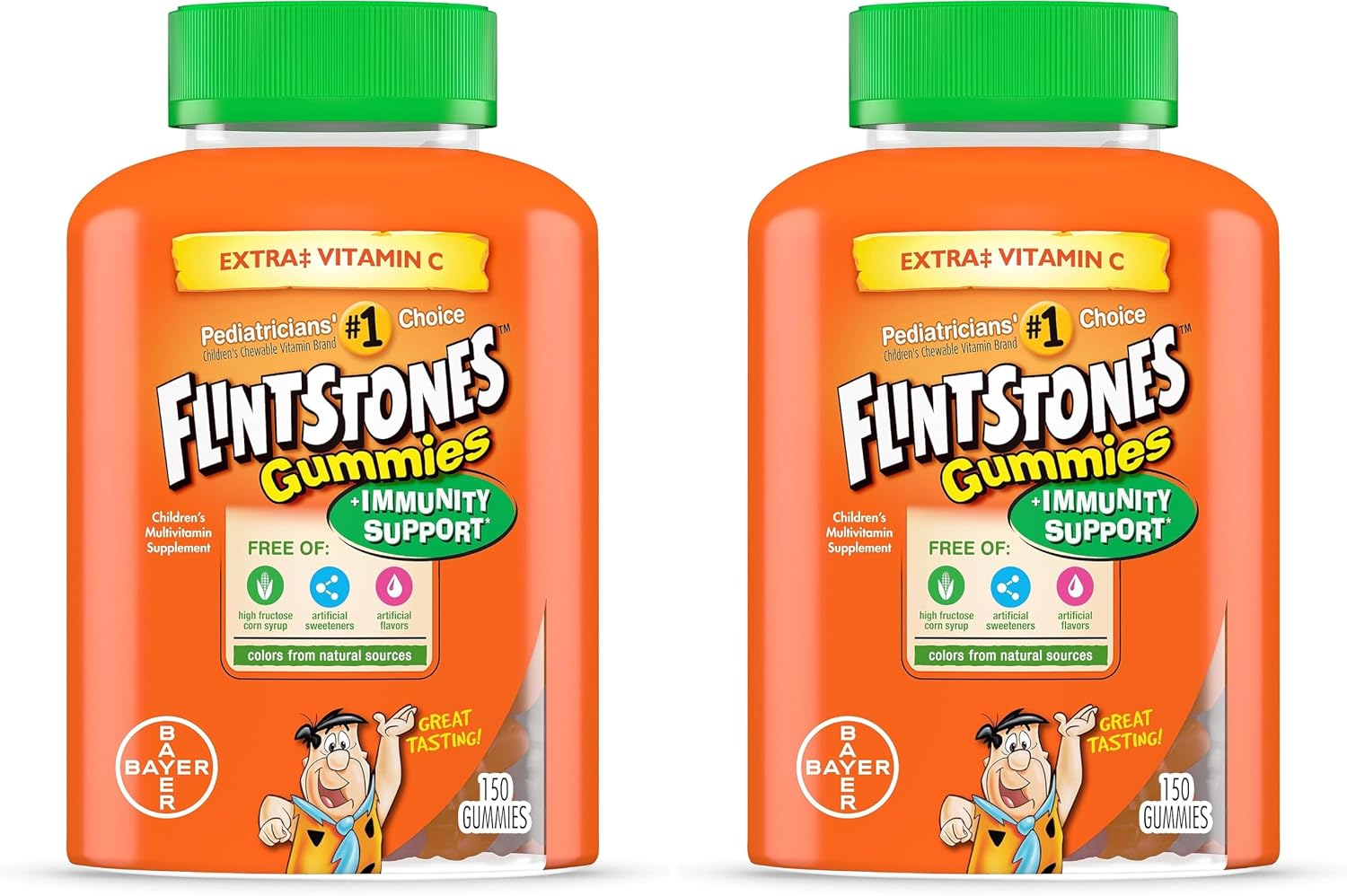 Flintstones Gummies Kids Vitamins with Immunity Support*, Kids and Toddler Multivitamin with Vitamin C, Vitamin D, B12, Zinc & more, Orange 150ct