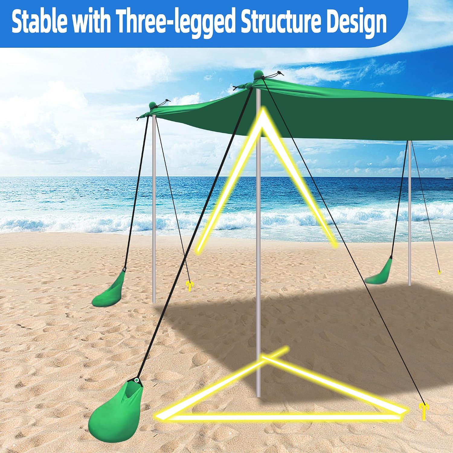 UMARDOO Family Beach Tent Canopy Sun Shade Portable 10×10FT