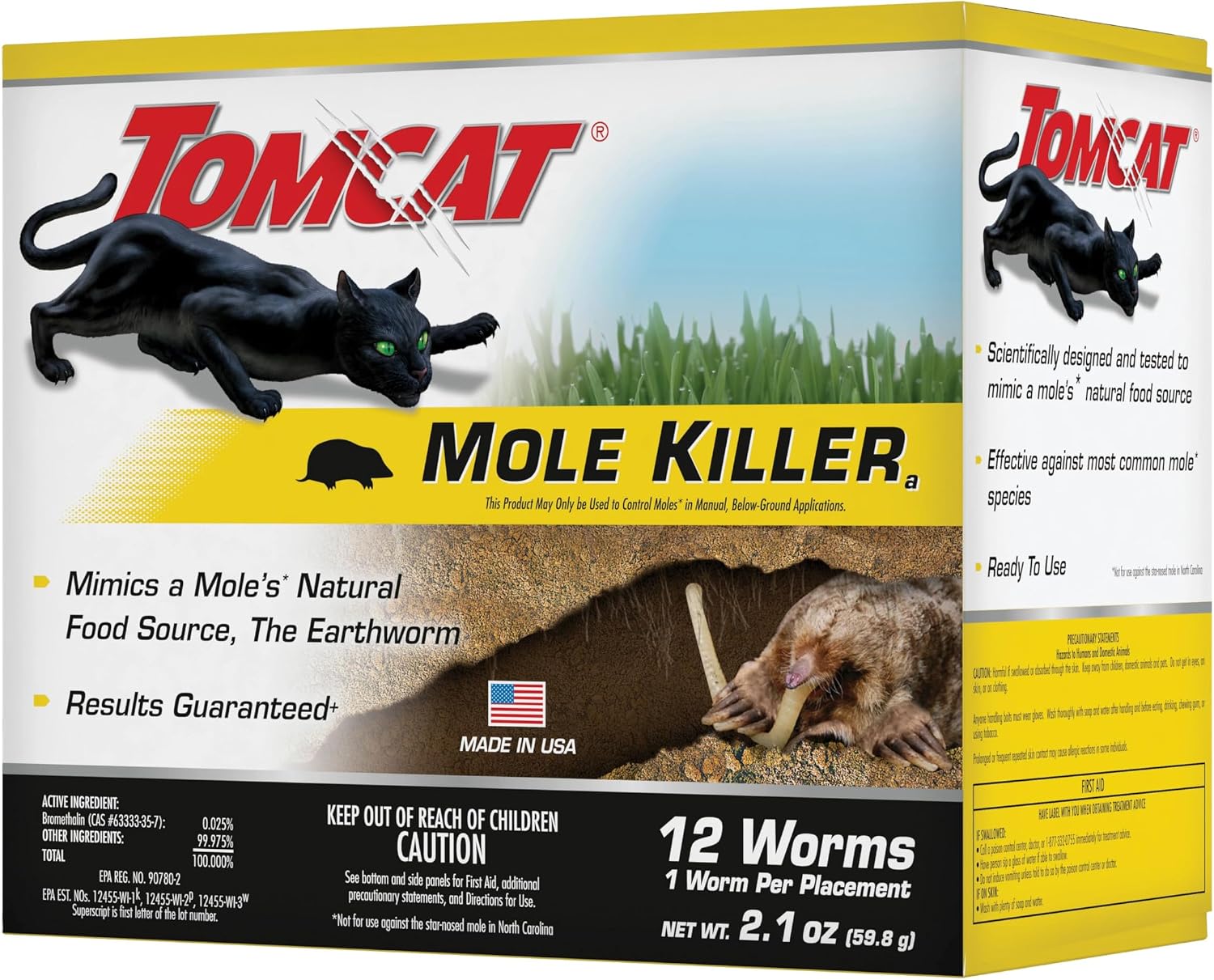 Tomcat Mole & Gopher Repellent Granules, 4 lbs. | Mole Repellent Granules Formulated with Castor Oil, For Lawns