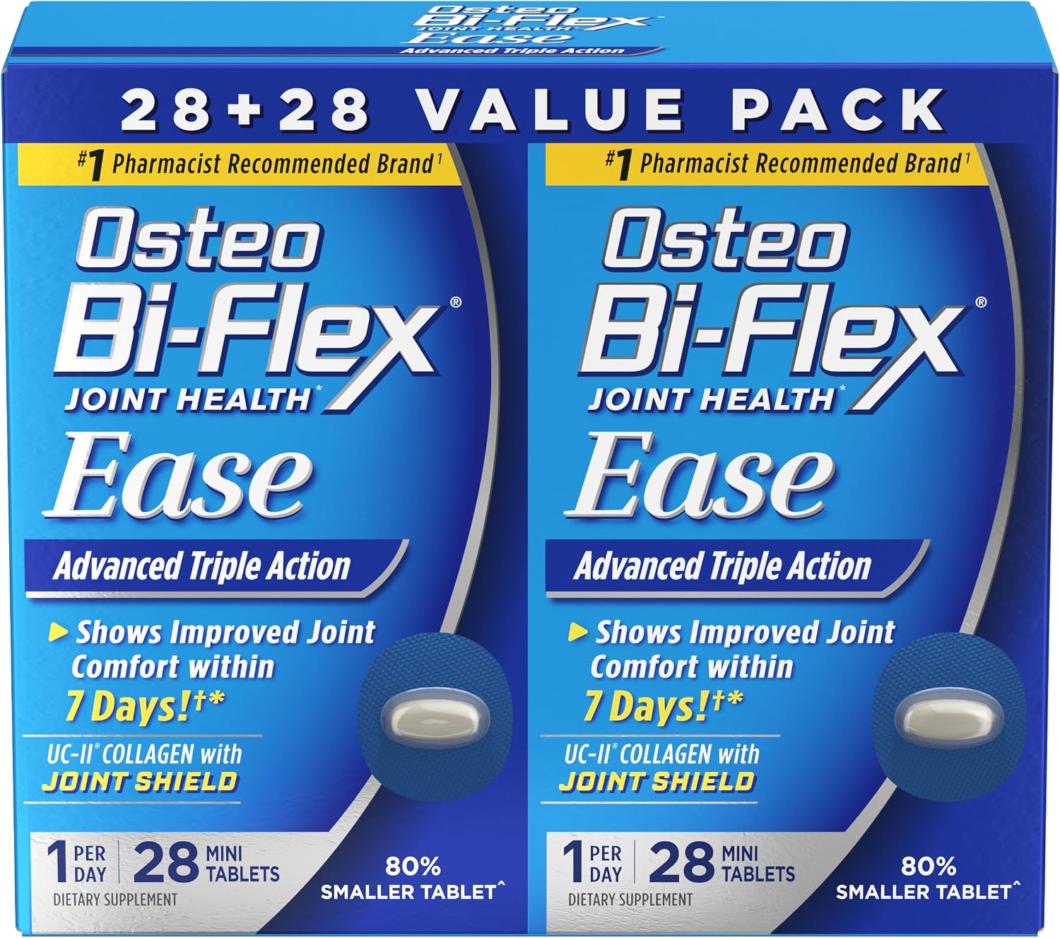 Osteo Bi-Flex Ease Mini Tablet Triple Action UC-II Collagen Supplement | With Vitamin D, Improve Joint Function, Strength, Flexibility, Mobility, 28 Mini Tabs