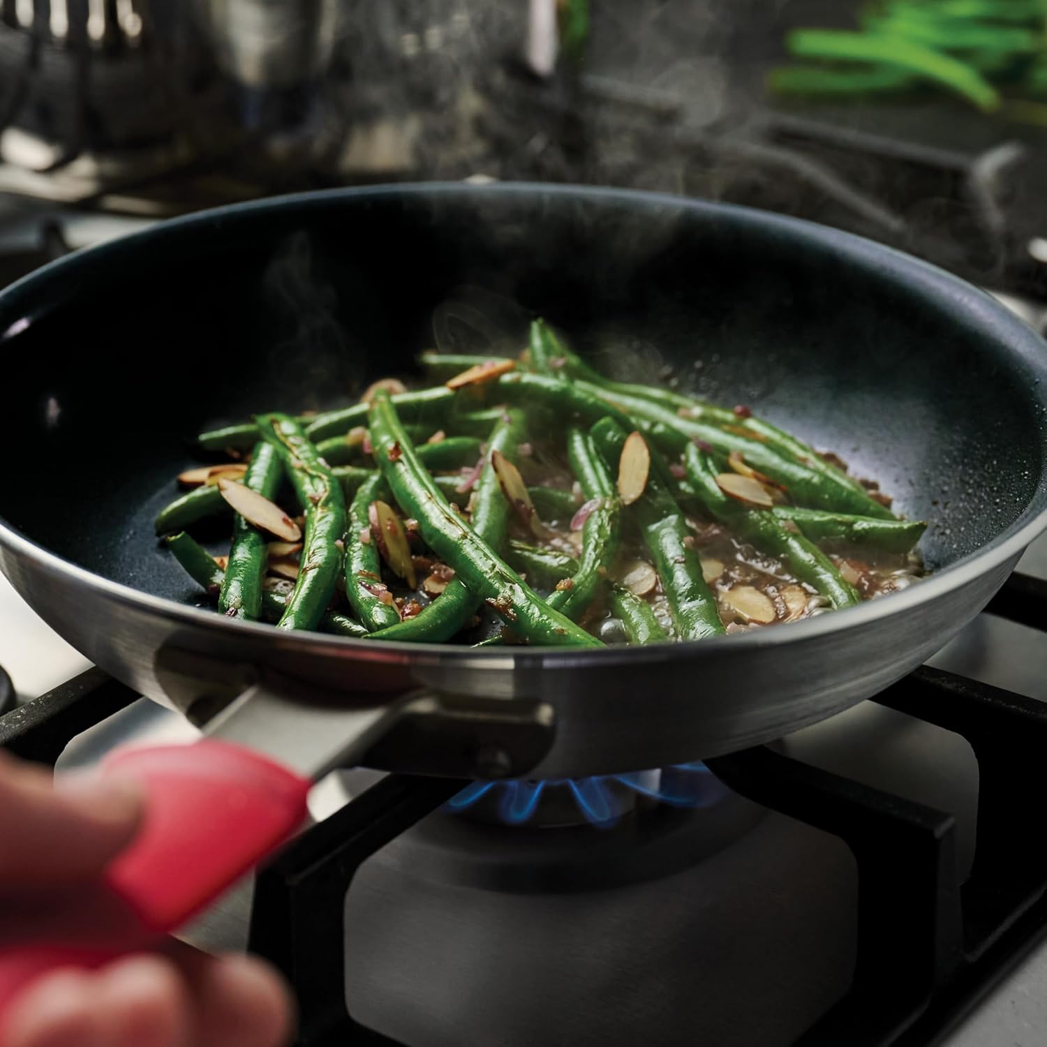 Tramontina Professional 8-Inch Non Stick Small Frying Pan | Heavy-Gauge Aluminum Skillet with Reinforced Nonstick Coating, Red Handle, Dishwasher and Oven Safe, Made in Brazil