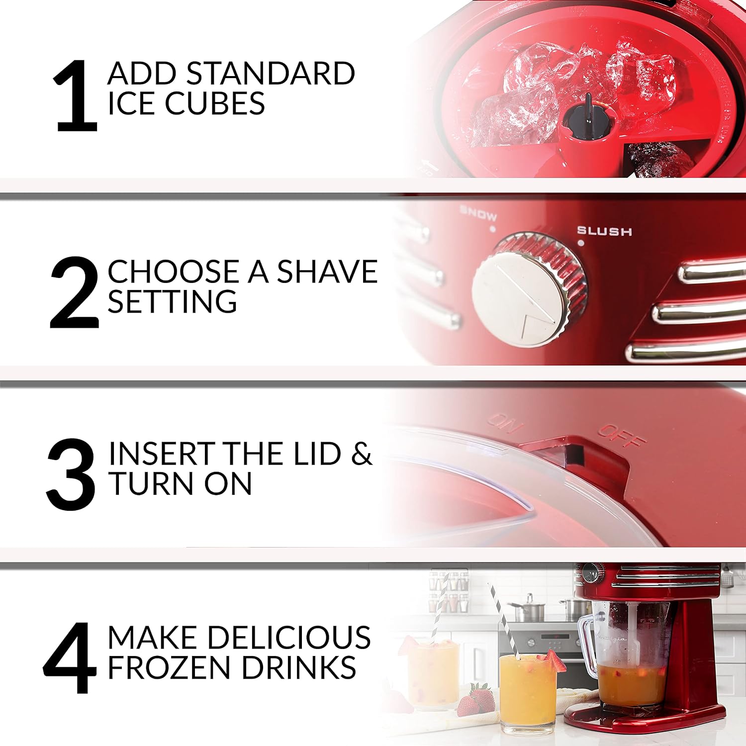 Nostalgia Taco Tuesday Frozen Drink Maker and Margarita Machine for Home - 40-Ounce Slushy Maker with Stainless Steel Flow Spout - Easy to Clean and