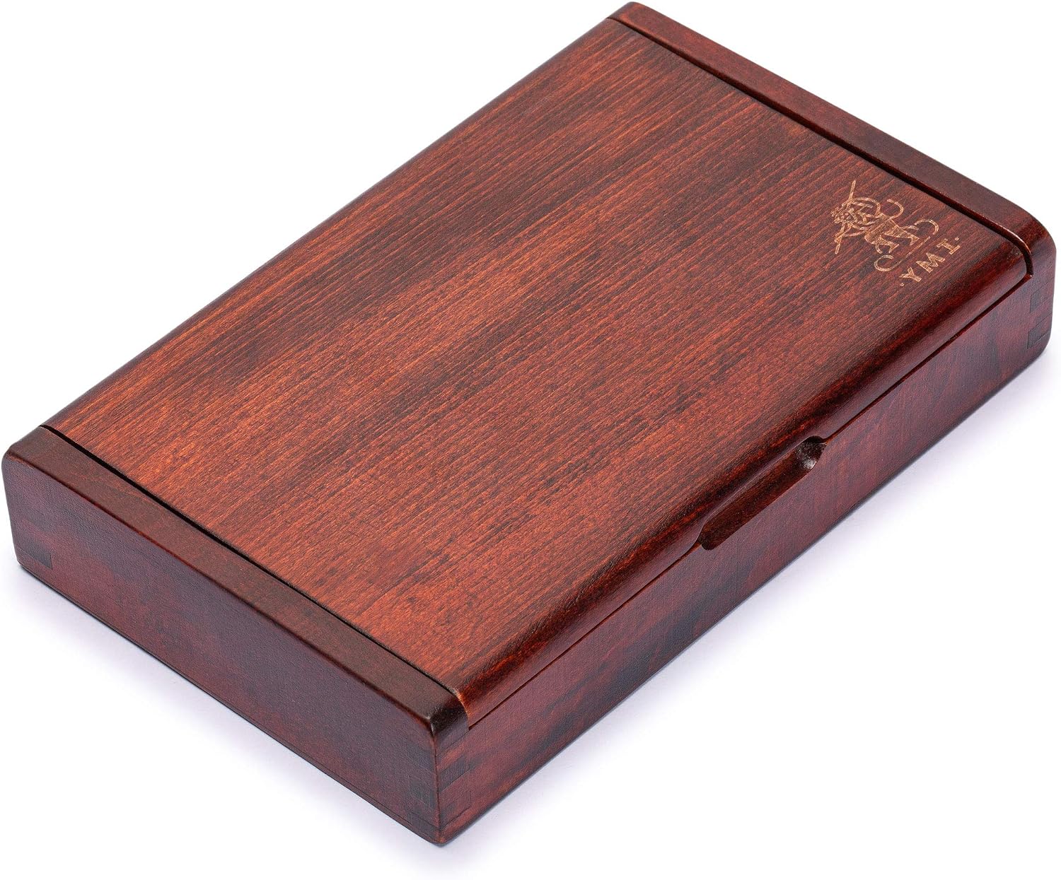 Yellow Mountain Imports 28 Tiles Double 6 Dominoes (Pips/Dots) Game Set - Jumbo Tournament Size Dominos with Dark Oak Wood Case