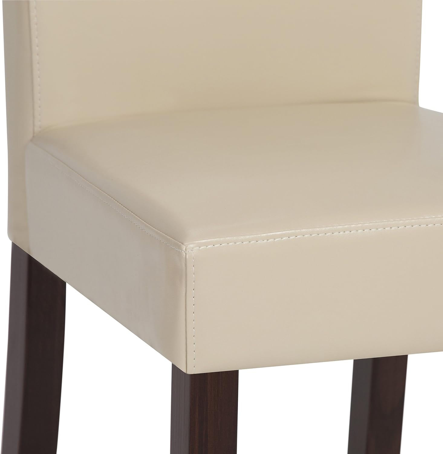 SIMPLIHOME Acadian Vegan Leather Parsons Dining Chairs in Cream (Set of 2)