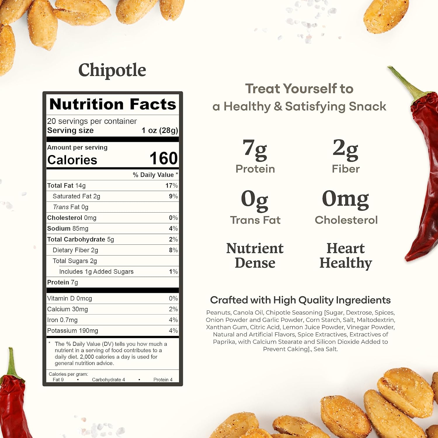 Belmont Peanuts Gourmet Sea-Salted Virginia Peanuts, 20 oz (1 Pack) – Only 3 Simple Ingredients, No Preservatives, 7g Protein – A Premium, Salty, Crunchy, Hand Seasoned Snack