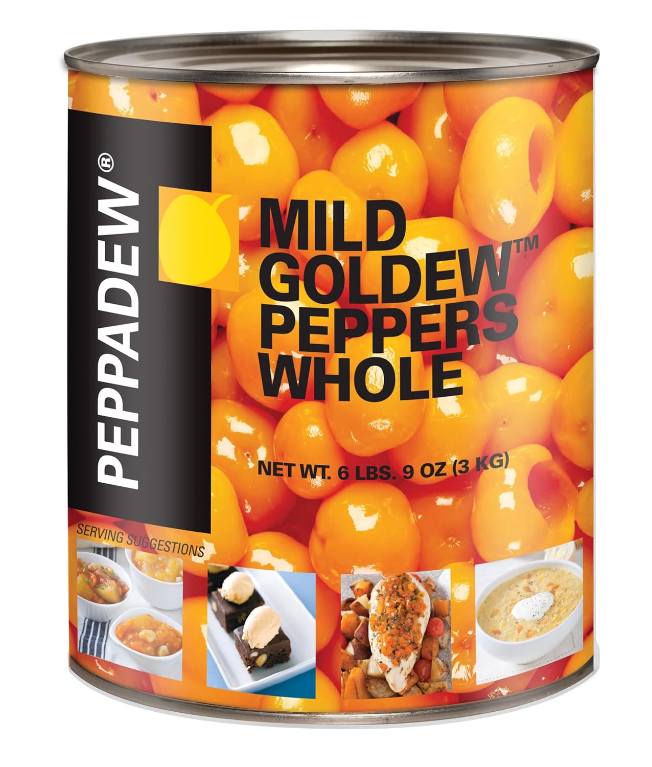 Peppadew Yellow Sweet Goldew Peppers - Tangy & Sweet, Non-GMO, Gluten-Free, Kosher & Halal Certified, 105 oz (Pack of 2) - Perfect for Gourmet Dishes