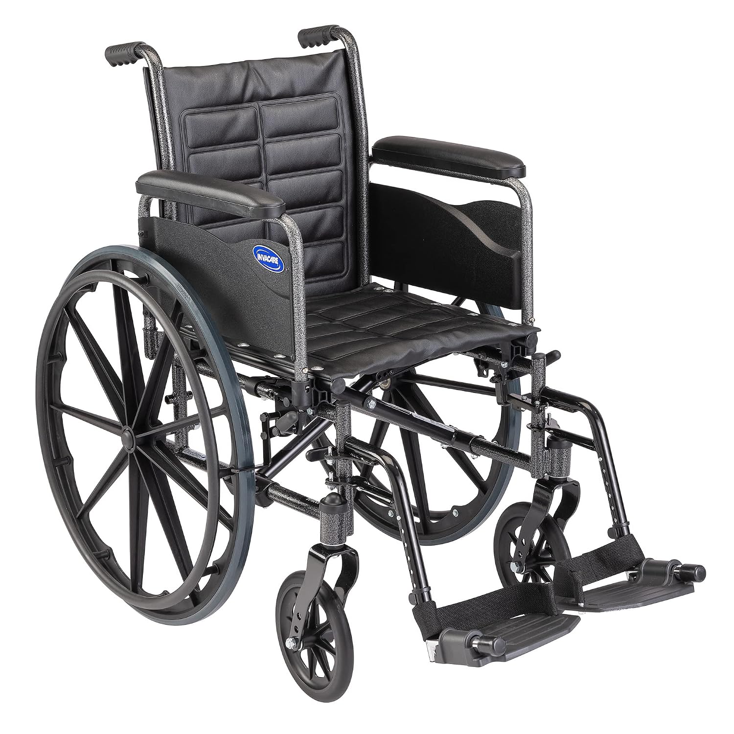 Invacare Series Tracer EX2 Standard Folding Wheelchair for Adults with 18" Seat Width and Footrests & Full Arms