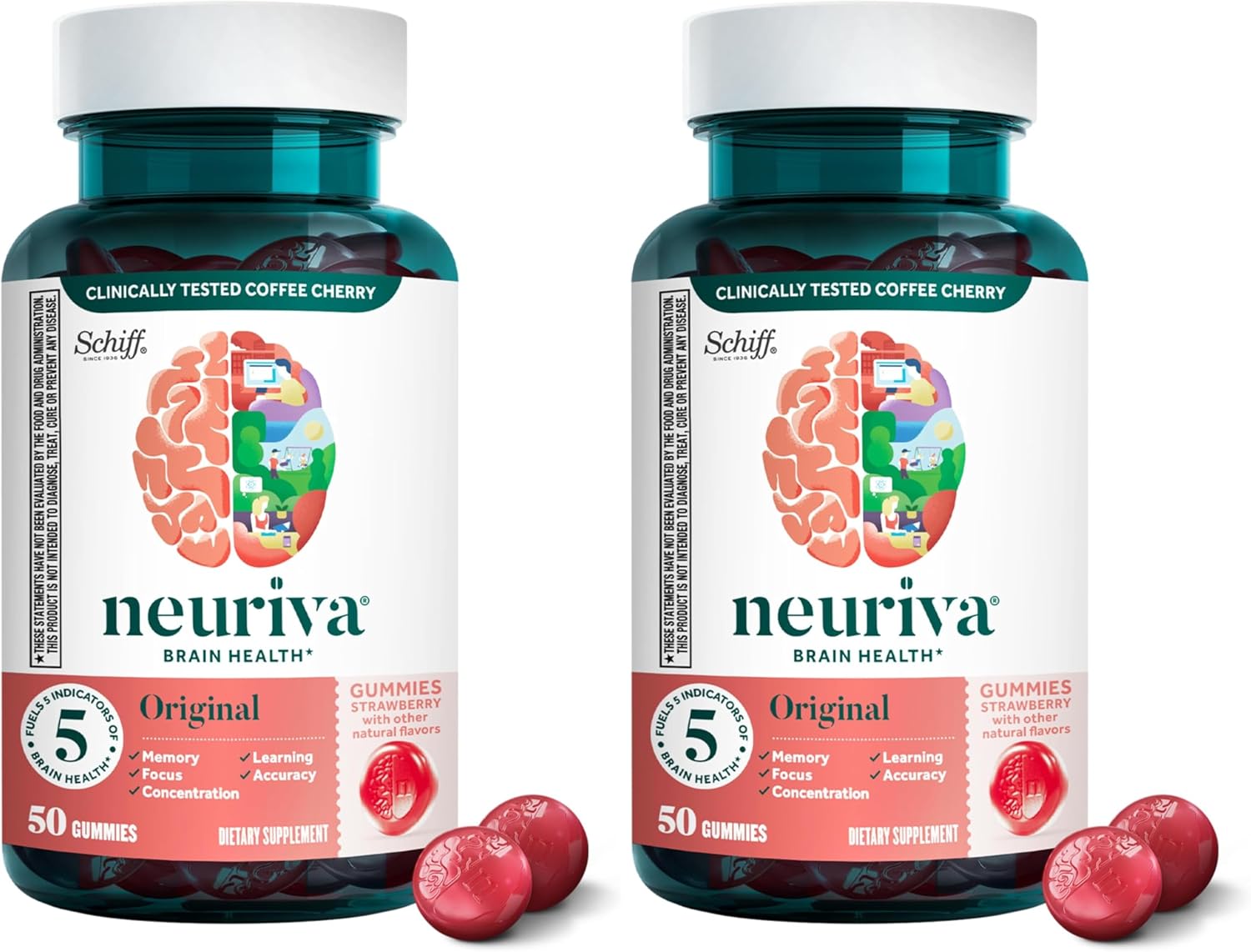 NEURIVA Plus Brain Supplements for Memory and Focus, Clinically Tested Nootropics Neurofactor and Phosphatidylserine with Vitamin B12, Vitamin B6