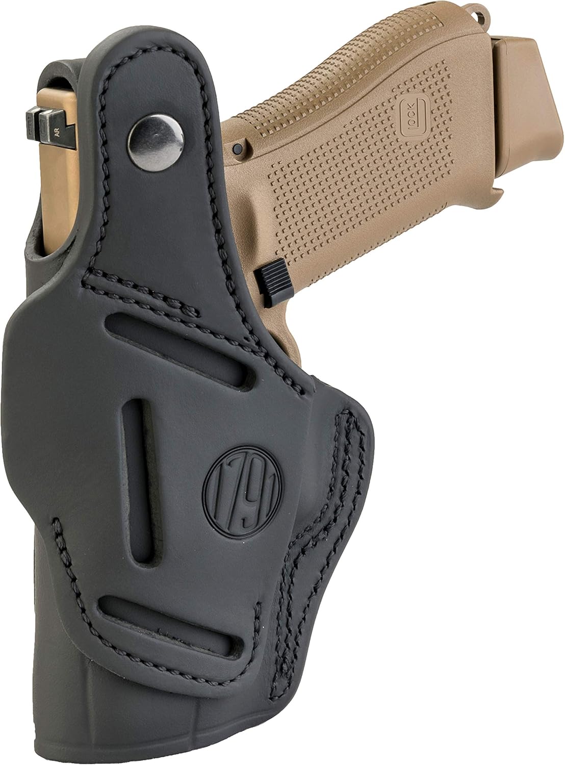 1791 Thumb-Break Gun Holster IWB/OWB, Fits Glock 19, 17, 22, 23, 26, 27 | Right-handed 4-Way leather gun holster also fits Taurus G2, Ruger SR9, Ruger SR9c and S&W M&P 9 M2.0, Glock 32 and 33