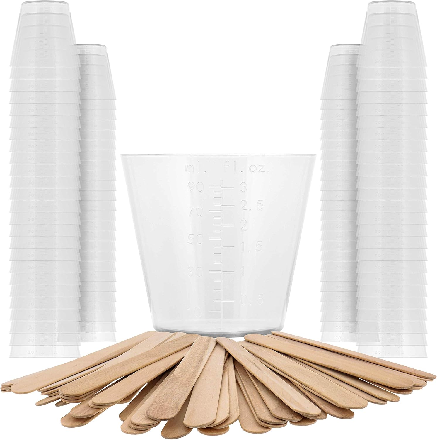 Pouring Masters 40 Ounce (1200ml) Graduated Plastic Mixing Cups (Box of 24)