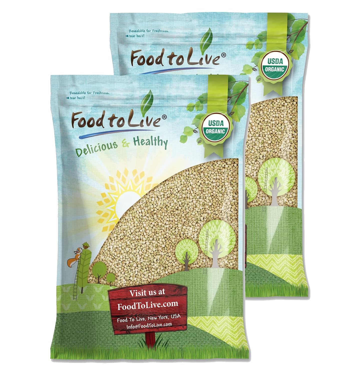 Food to Live Organic Buckwheat Groats, 15 Pounds – Whole Grain Buckwheat Seeds by Food to Live. Hulled, Non-GMO, Kosher, Raw, Vegan, Sirtfood. Bulk Cereal Grain