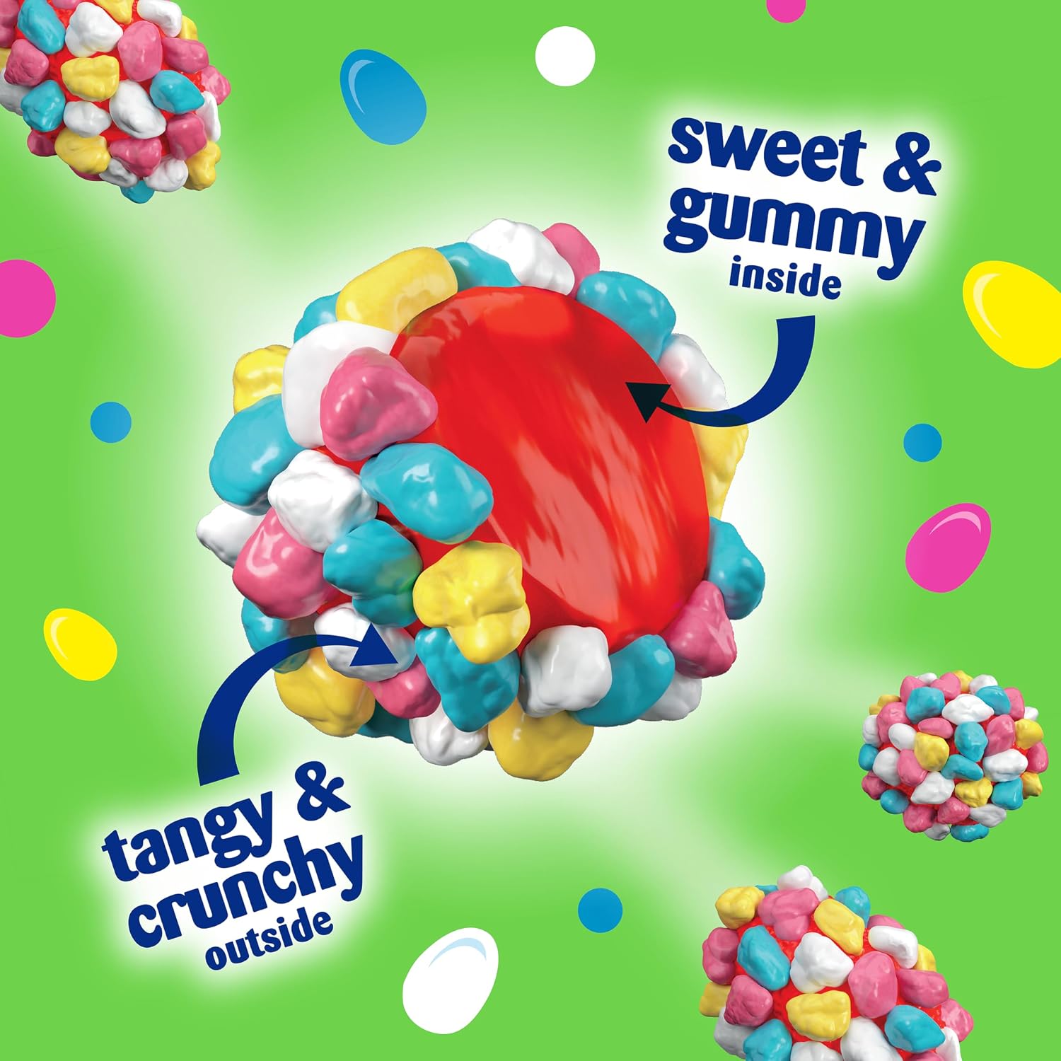 Nerds, Gummy Clusters Candy, Rainbow, Crunchy and Gummy, 8 Ounce