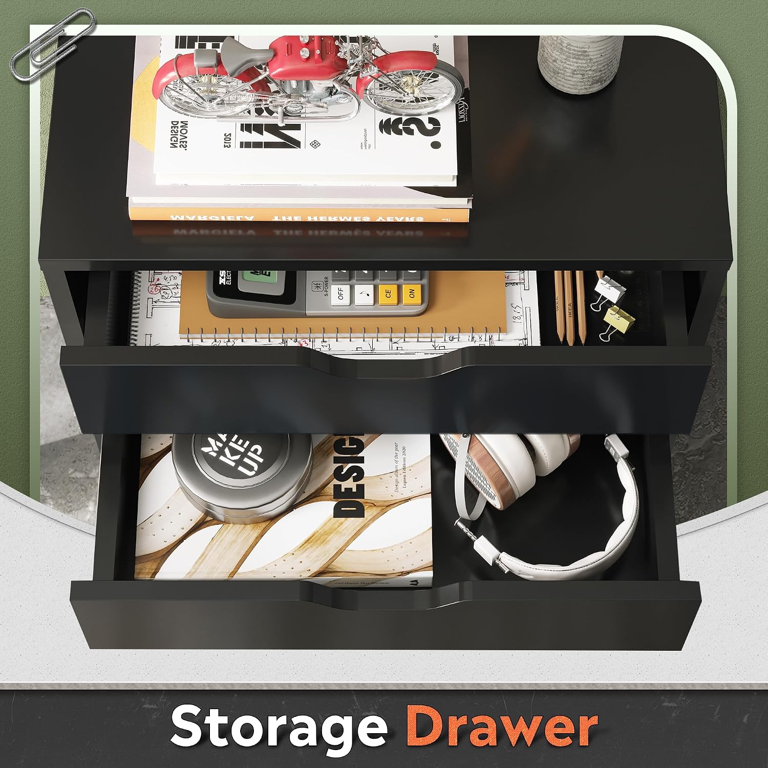 DEVAISE 7-Drawer Office File Cabinets, Mobile Craft Storage Cabinet, White | Wood Drawer Unit, Storage Cabinet, Rolling Cart, Printer Stand, Filing Cabinet with Drawers