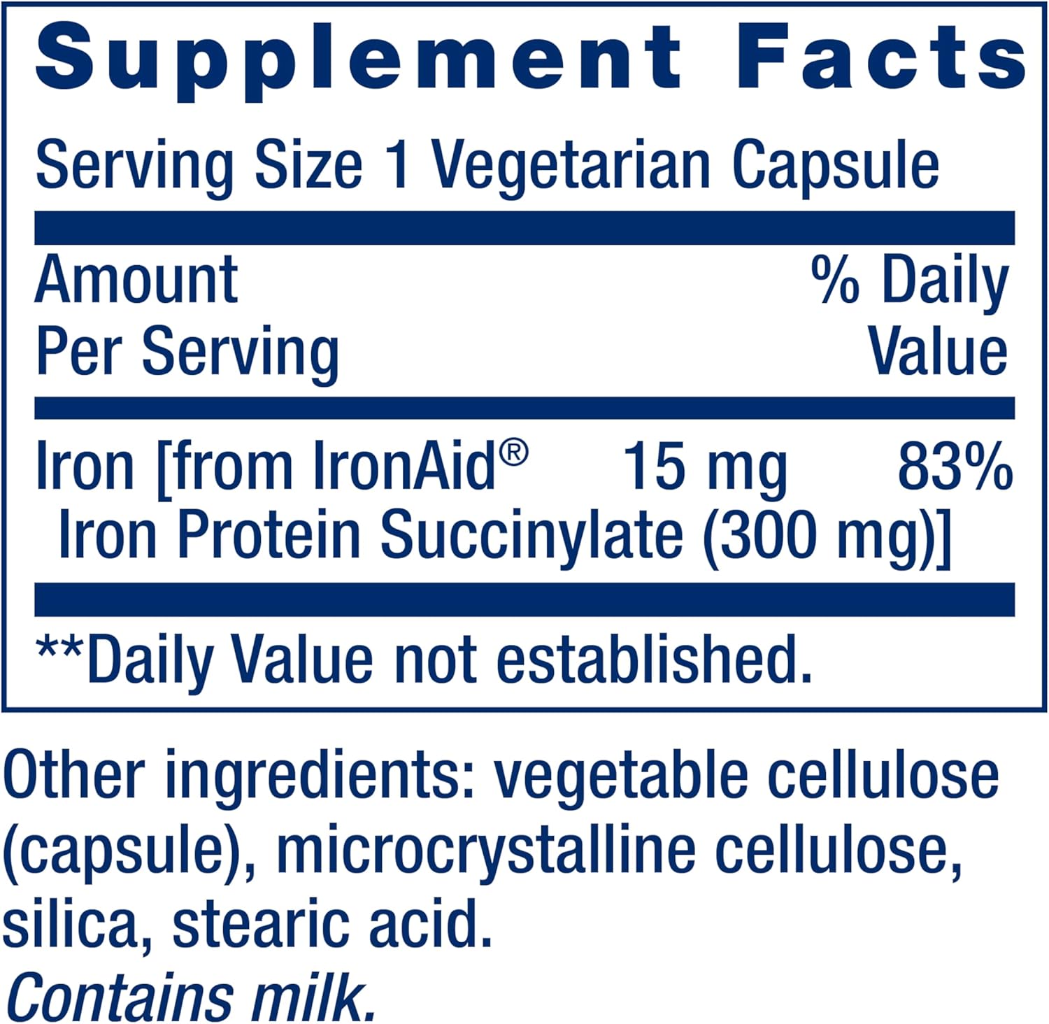 Life Extension Iron Protein Plus, Iron Protein succinylate, absorbable Iron Supplement for Whole-Body Health, Non-GMO, Gluten-Free, Vegetarian