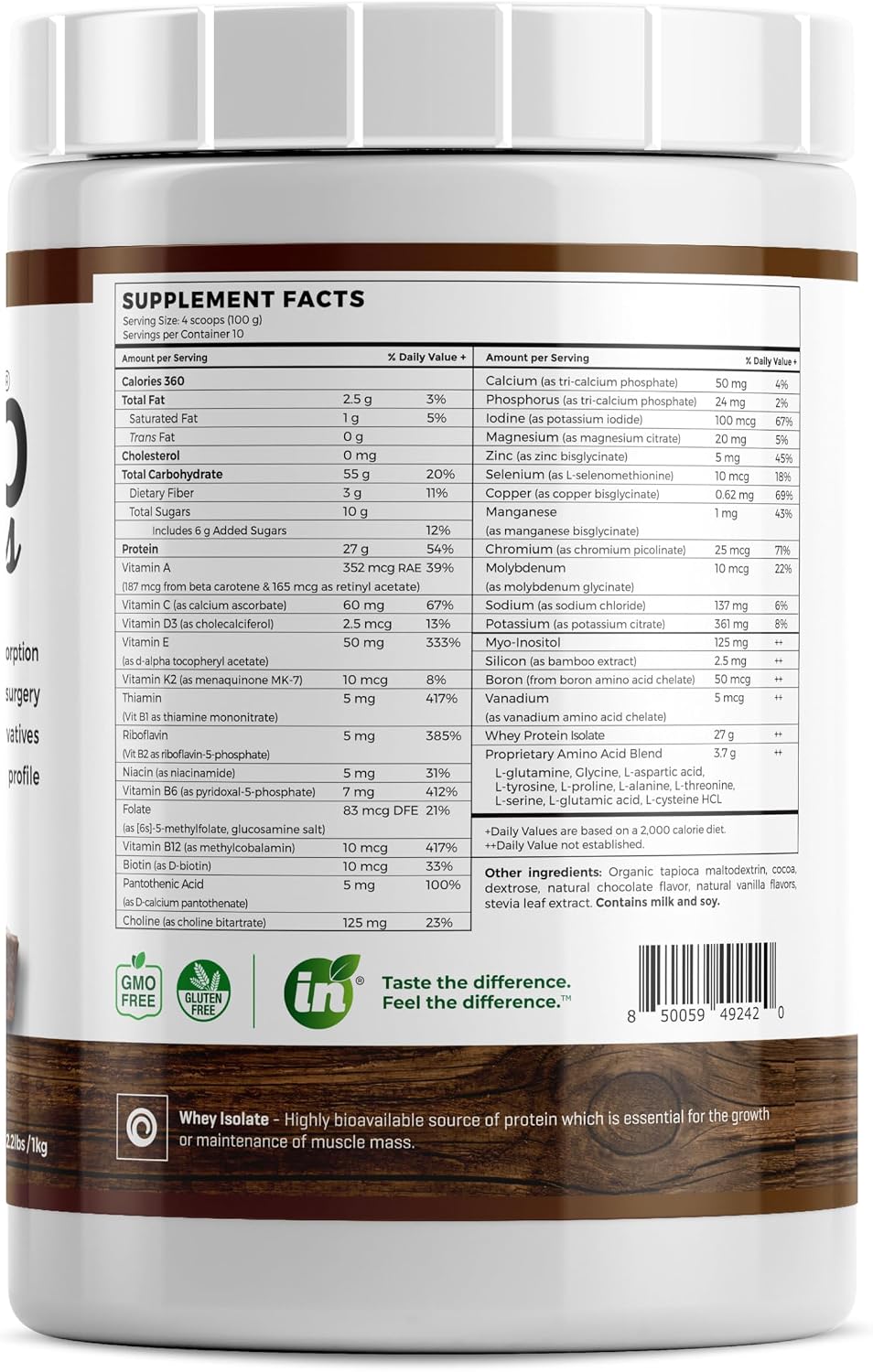 Isolate Protein - Diet Supplement for Improved Gut Health, Extra Nutritional Support, Non-GMO, Gluten-Free, Lactose-Free, Casein-Free (2.2 Lbs, Simply Vanilla)