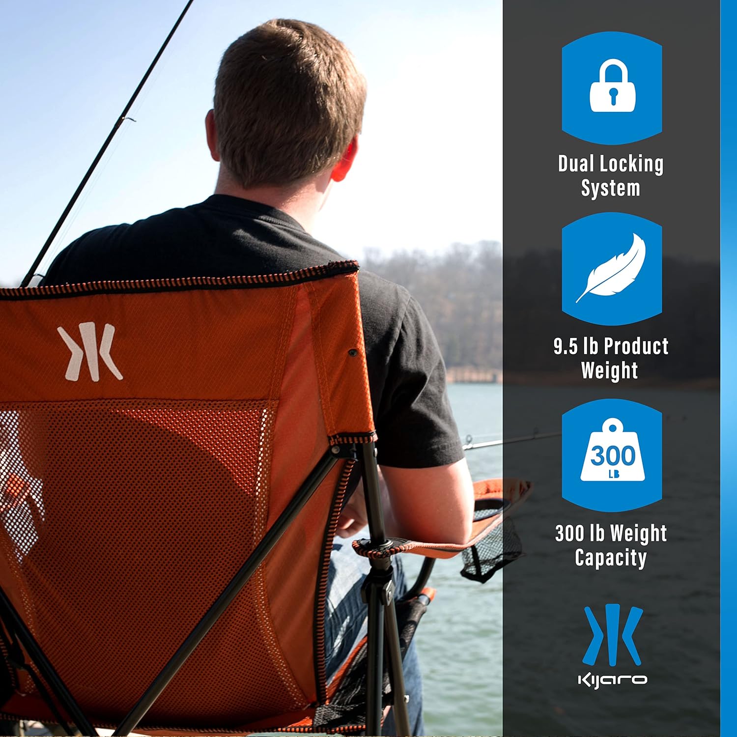 Kijaro Dual Lock Portable Camping Chairs - Enjoy the Outdoors with a Versatile Folding Chair for Sports, Lawn - Dual Lock Feature Locks Position – Hanami Pink