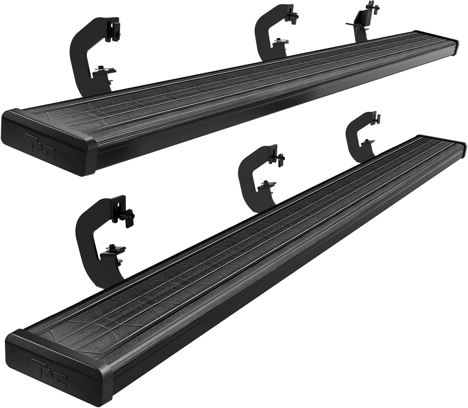 TAC Side Steps Fit Chevy Silverado/GMC Sierra 1999-2018 1500 & 1999-2019 2500/3500 Extended/Double Cab (Excluding C/K Classic) (Body Mount) Truck Pickup 3" Black Side Bars Nerf Bars 2 Pieces