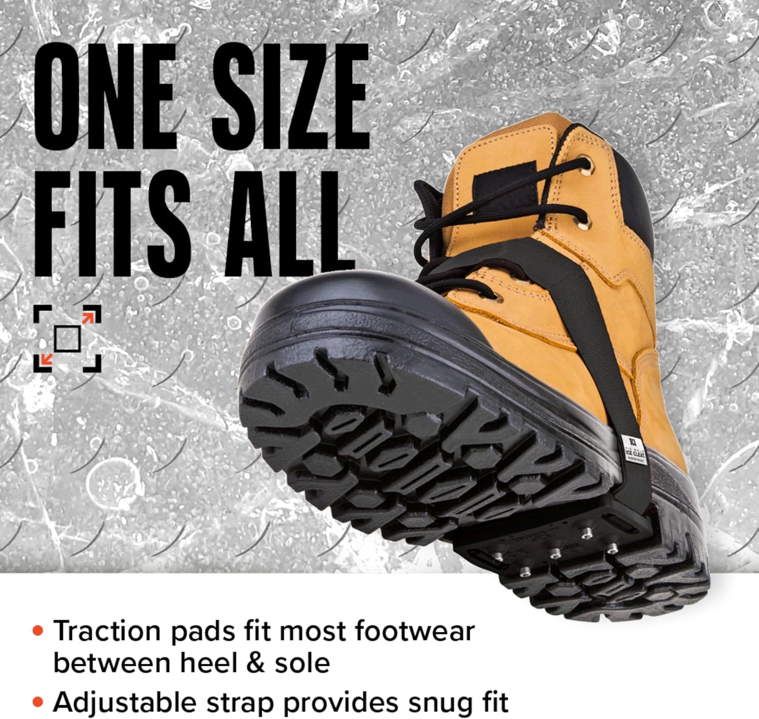 K1 Mid-Sole Ice Cleats for Men & Women - Rotatable Traction Aids For Winter Snow - Hi Vis - Low Profile