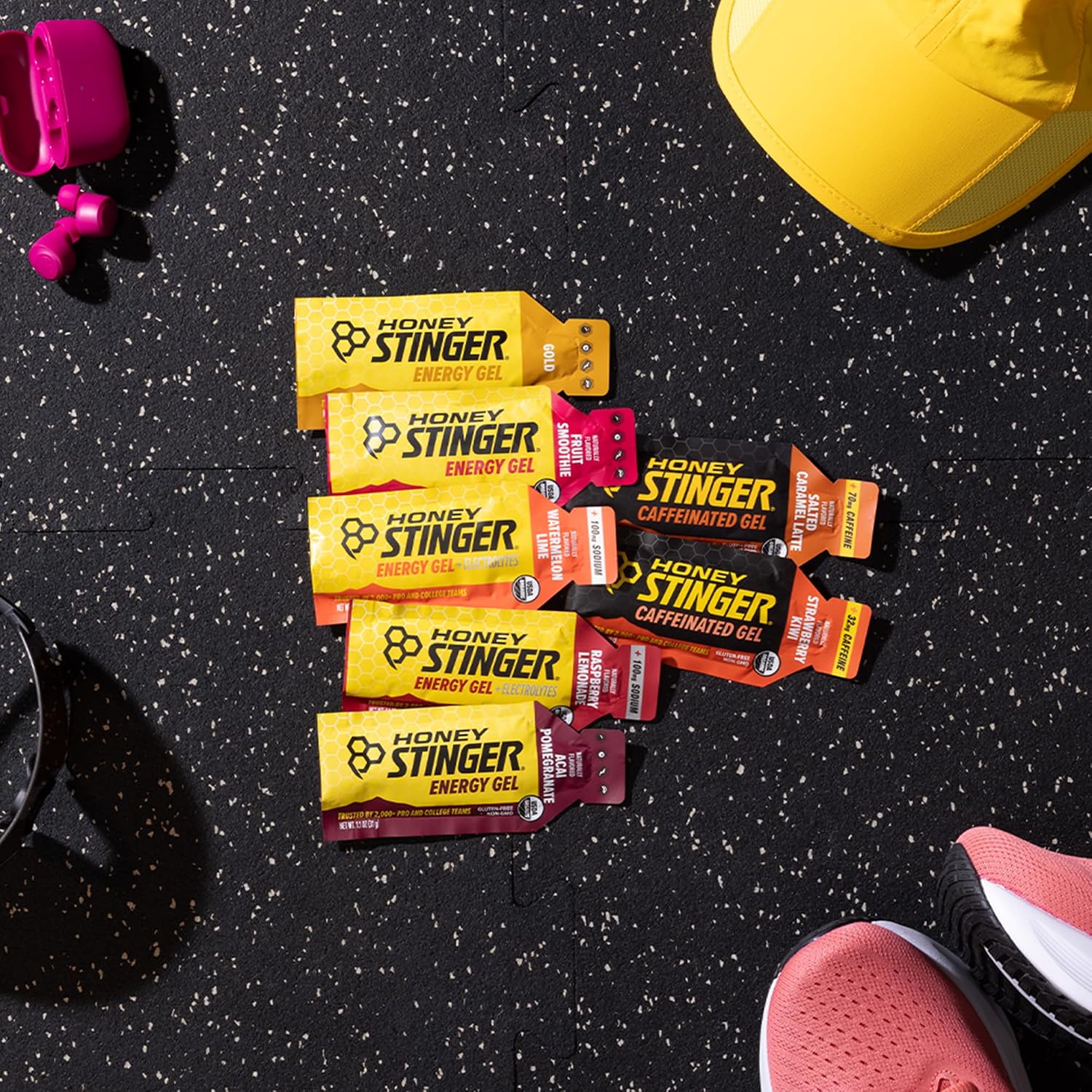 Honey Stinger Gold Energy Gel, Gluten Free & Caffeine Free, for Exercise, Running and Performance, Sports Nutrition for Home & Gym, Pre and Mid Workout, 24 Pack, 26.4 Ounce | sports-nutrition-endurance-and-energy-chews