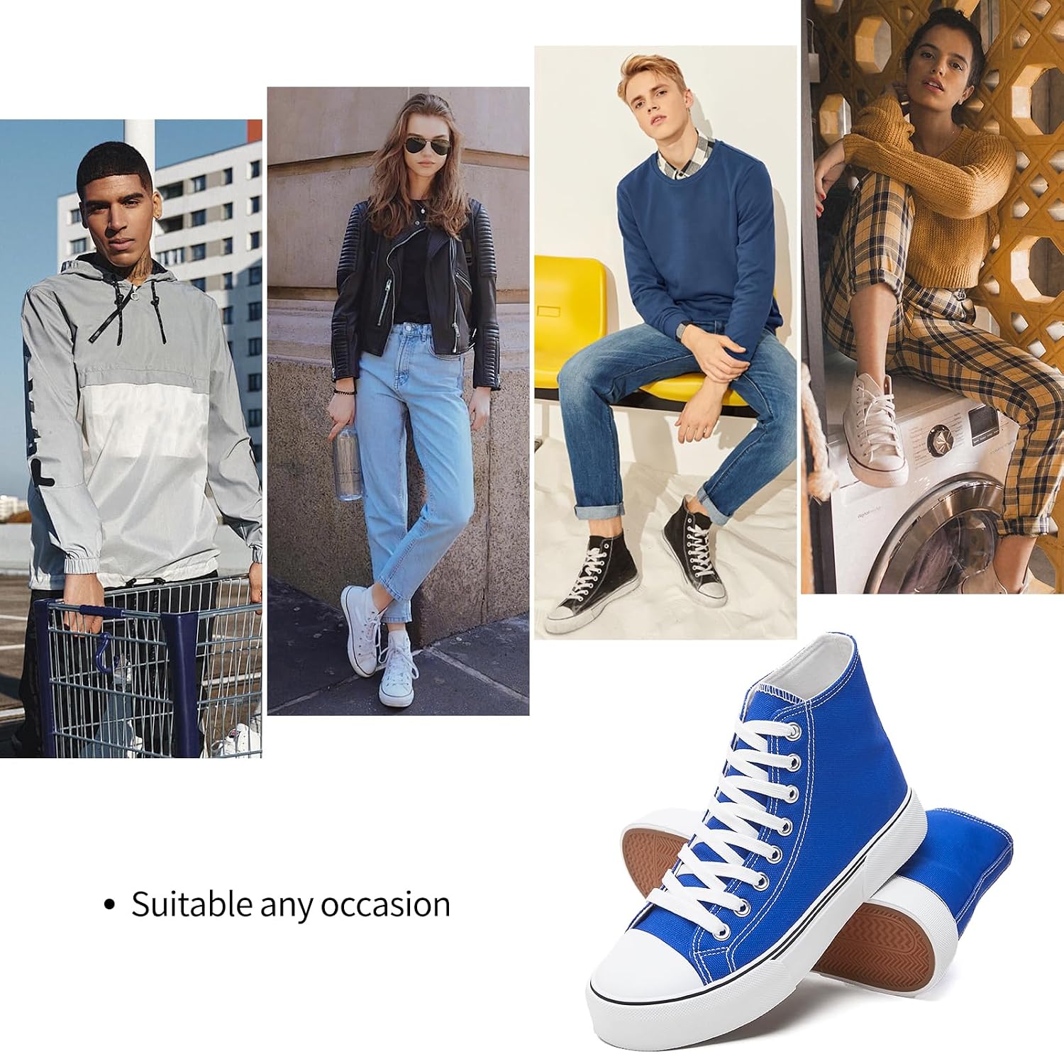 hash bubbie High Top Canvas Sneakers Fashion Walking Shoes