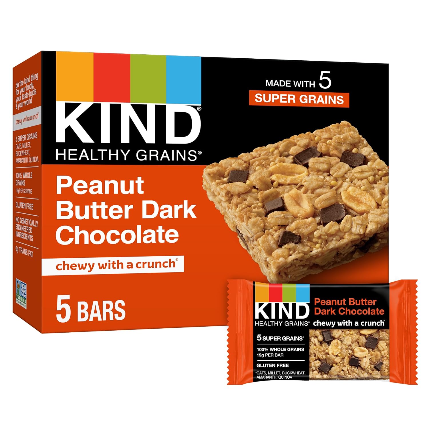 Kind Healthy Grains Granola, Dark Chocolate Clusters, Gluten Free, Healthy Snack Mix, 10g Protein, 11oz, 3 Count
