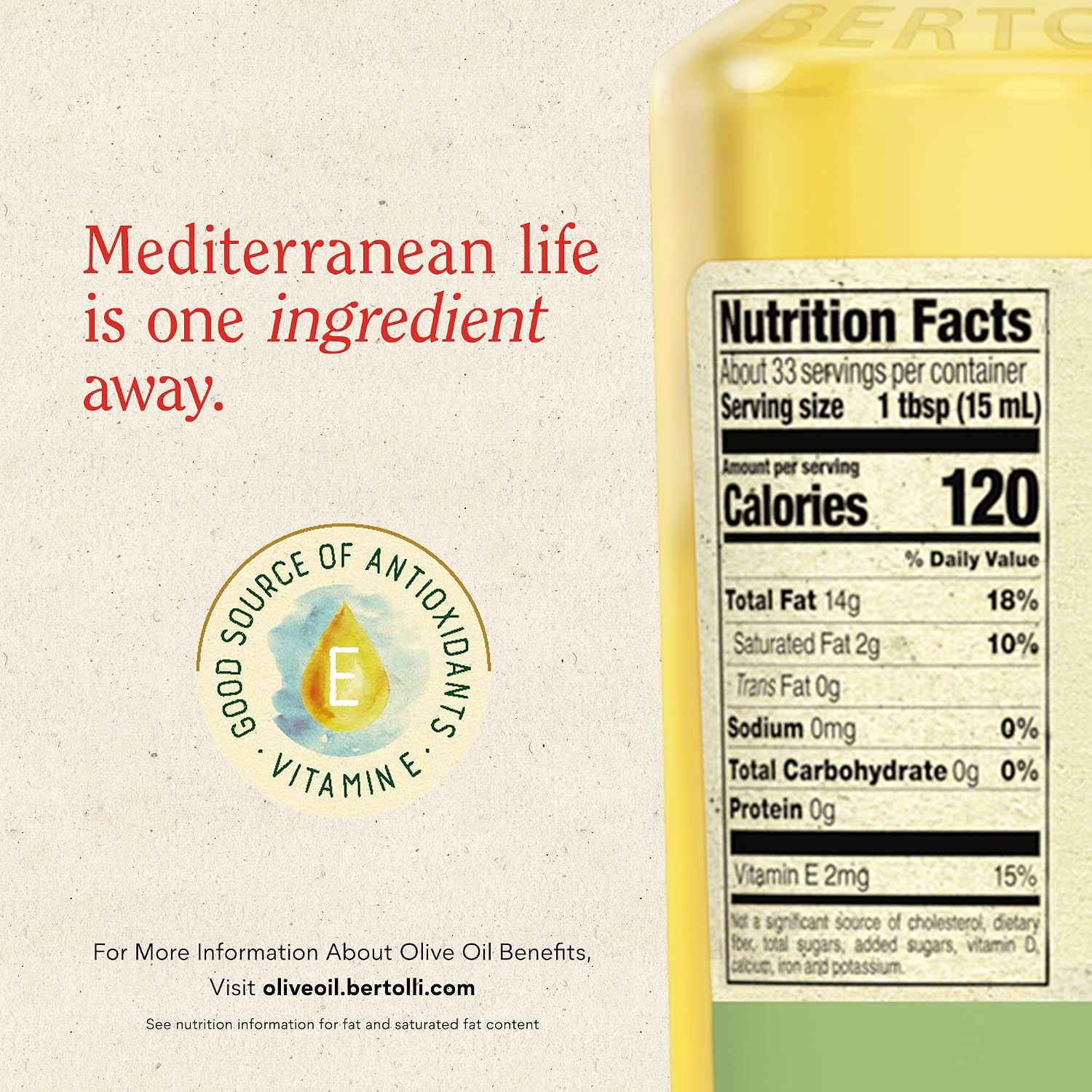 Bertolli Extra Light Olive Oil, Light Taste, 50.7 fl oz