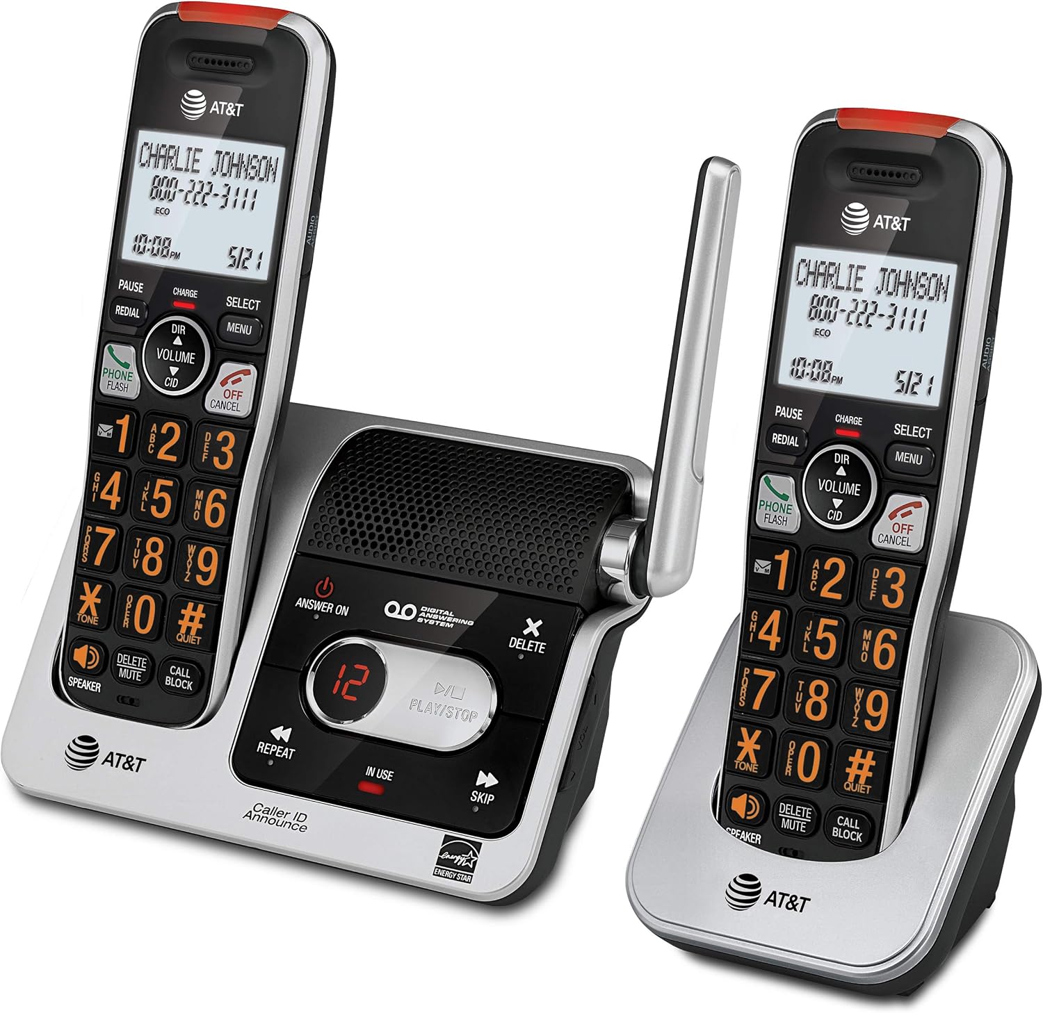 AT&T BL102-4 DECT 6.0 4-Handset Cordless Phone for Home with Answering Machine, Call Blocking, Caller ID Announcer, Audio Assist, Intercom