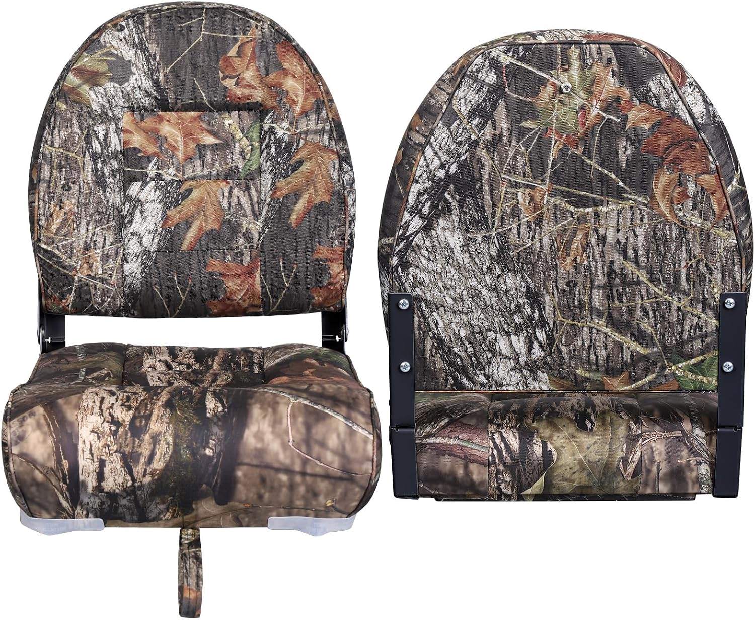 Leader Accessories Low/High Back Folding Fishing Marine Boat Seat 2 Pack