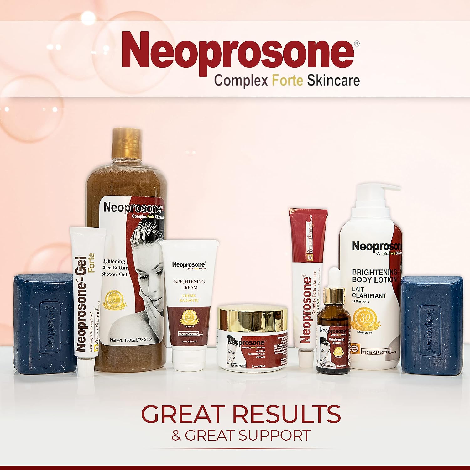 Neoprosone, Skin Brightening Soap | 2.02 oz / 80 g | Hyperpigmentation Soap, Fade Dark Spots on: Body, Knees, Face, Armpits | with Glycerin (2.82 Ounce (Pack of 1))