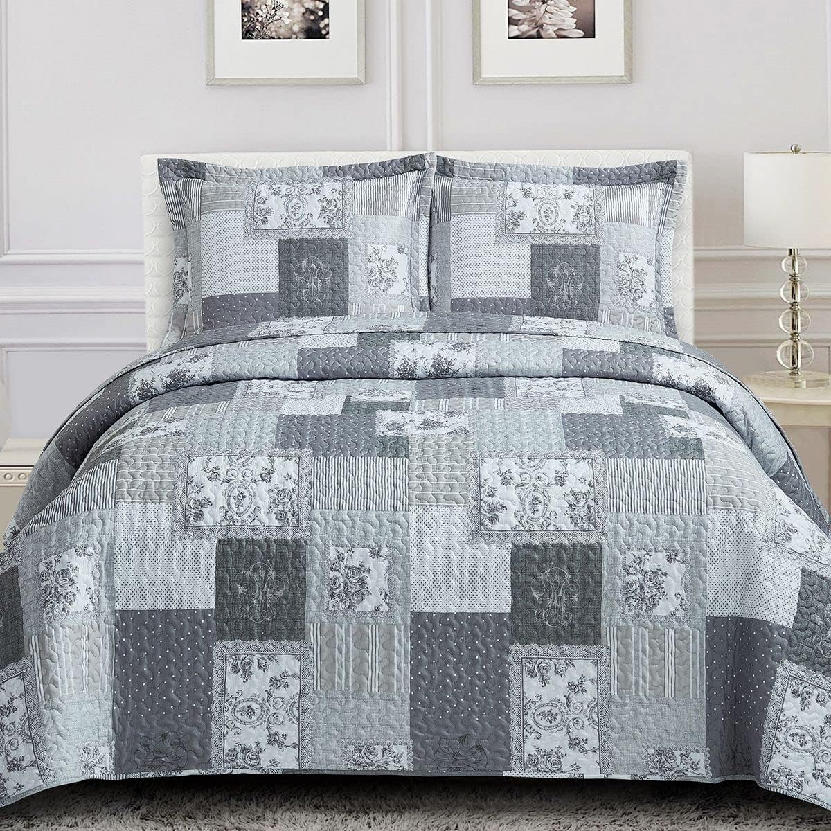 Royal Hotel Ayat Birds Oversized Coverlet Set Queen Size – Luxury Queen Quilt Bedspread, All Season Soft Filled Quilts
