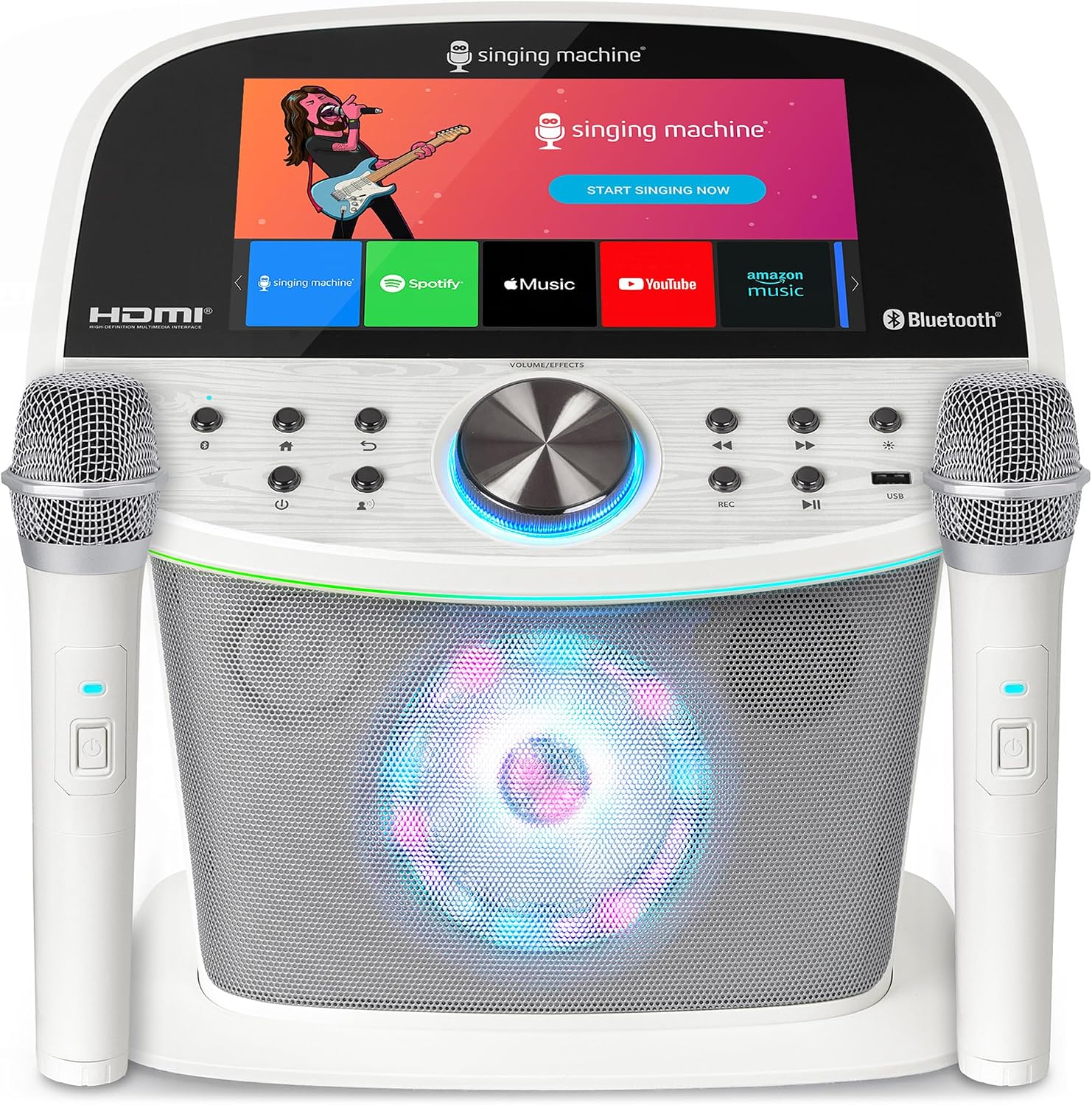 Singing Machine Karaoke Machine Screen, WiFi, Music Apps, 2 Microphones | All-in-One Karaoke Adults/Kids, Built-in Screen, 2 Wireless Mics, WiFi Enabled, App Compatible YouTube/Spotify, Home & Partie