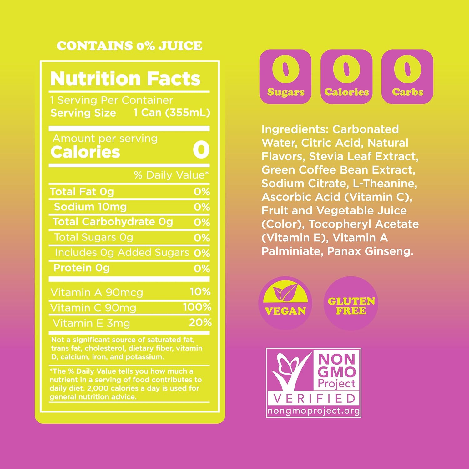 FEEL Variety Pack – Zero Sugar Sparkling Energy Drink – 3 Flavor Assortment, 140mg Plant-Based Caffeine from Green Coffee Beans + L-Theanine – Vitamin C, Vegan, Non-GMO – 12 Pack (12 Fl Oz Cans)
