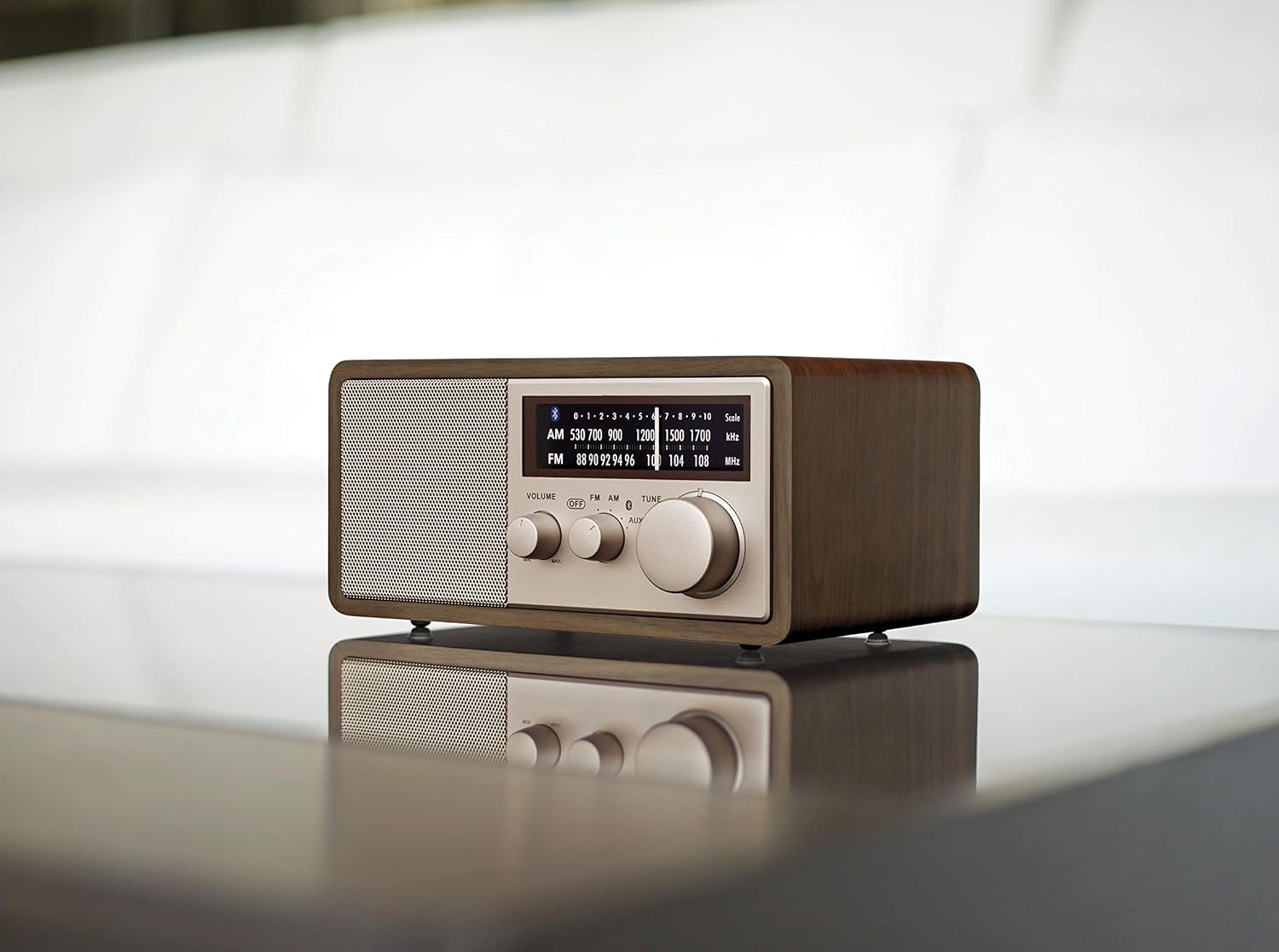 Sangean WR-16 AM/FM, Aux-in, Bluetooth, Wooden Cabinet Radio