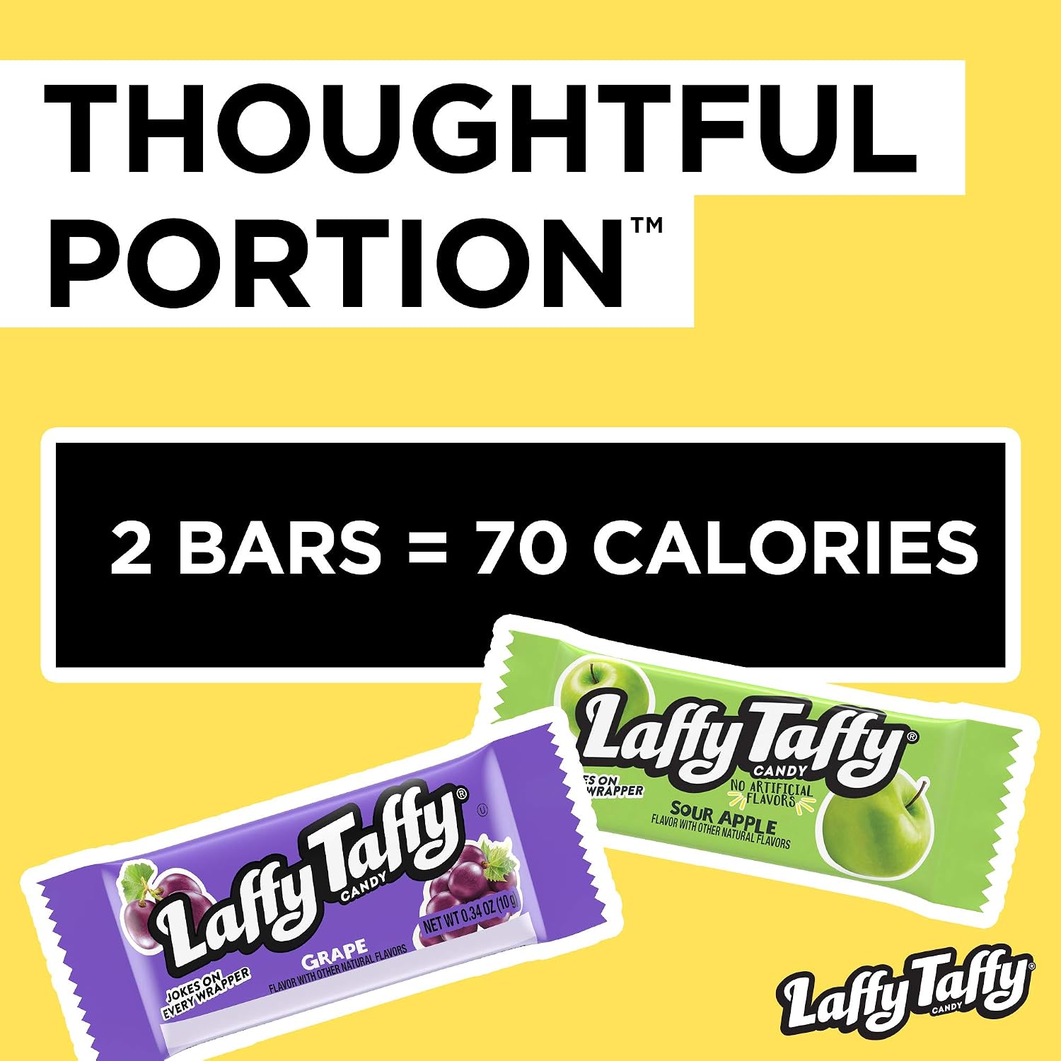 Laffy Taffy Candy, Assorted Flavors, Individually Wrapped Mini Bars, 6 Ounce