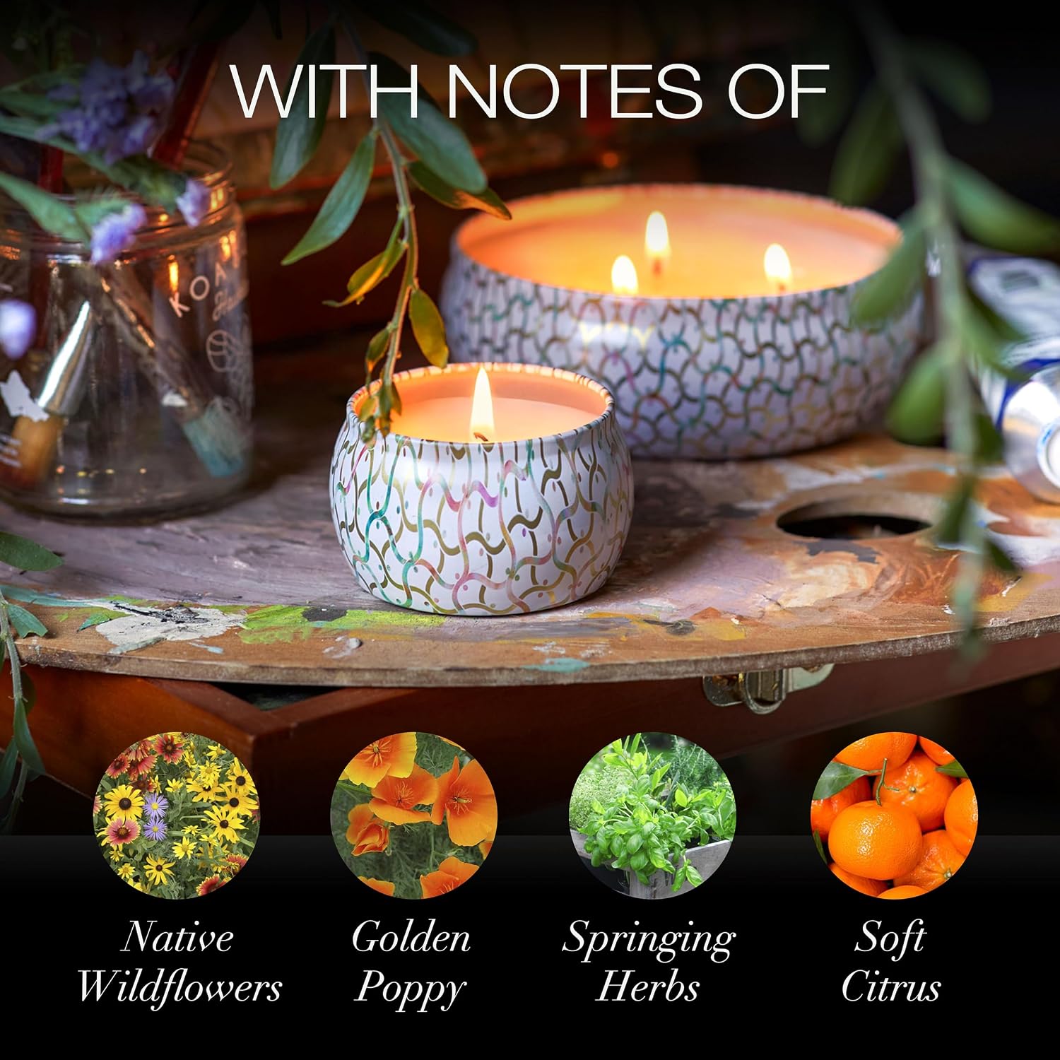Voluspa Baltic Amber Candle | Mini Tin | 4 Oz. | 25 Hour Burn Time | Coconut Wax for a Cleaner Burn