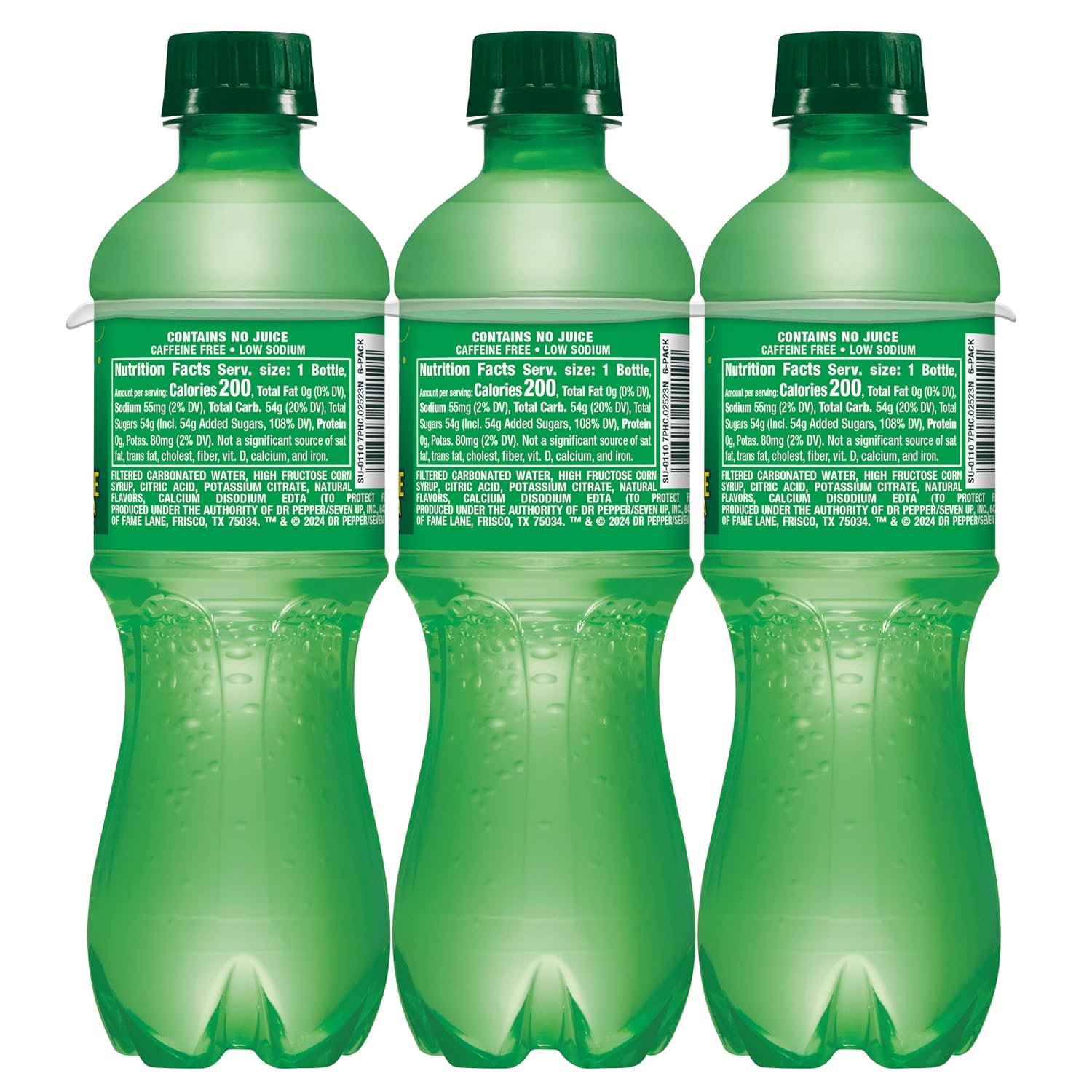 7UP Lemon Lime Soda, Naturally Flavored and Caffeine Free, 2 Liter Bottle