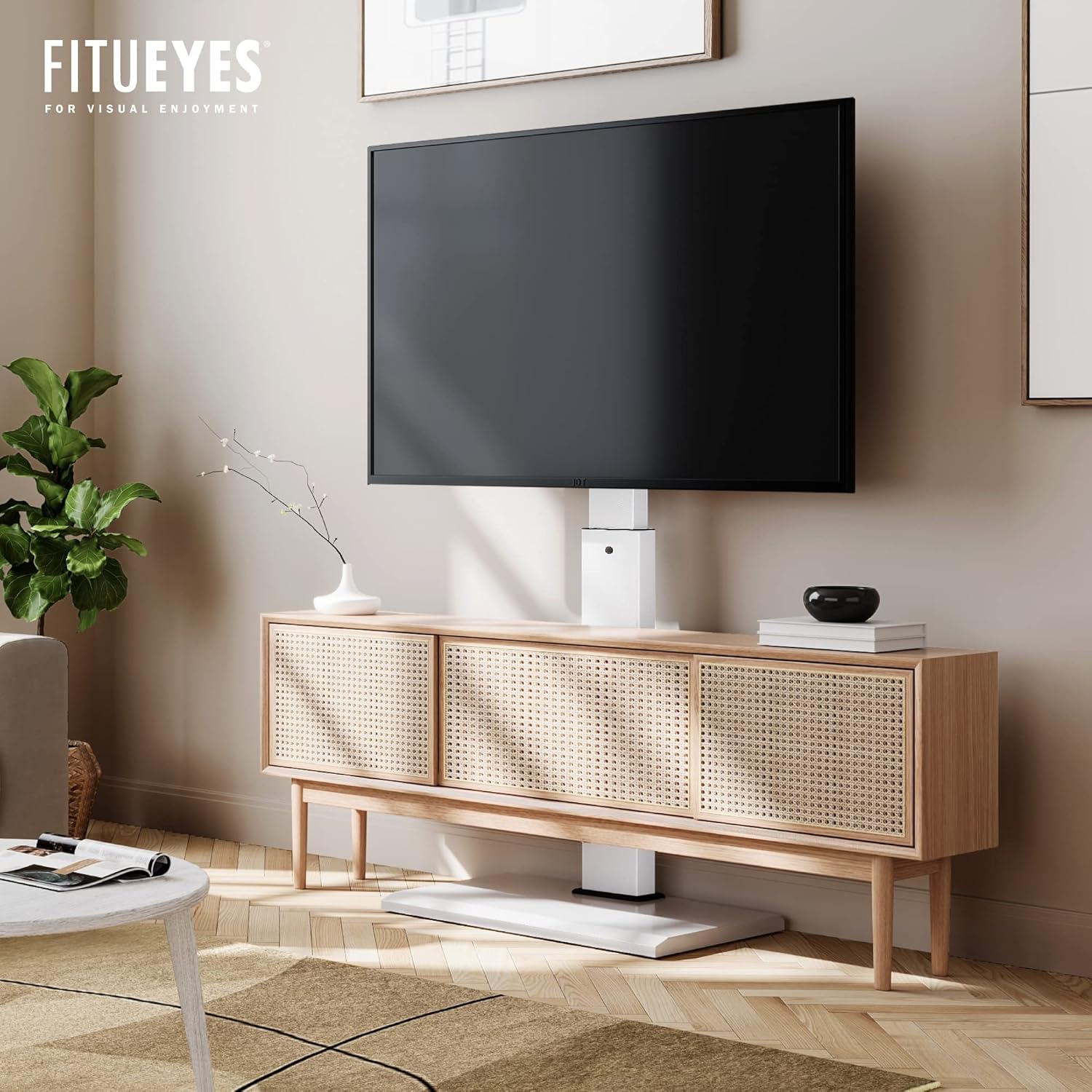 FITUEYES Iron Base Universal Floor TV Stand for 32-65 Inch TVs, Black
