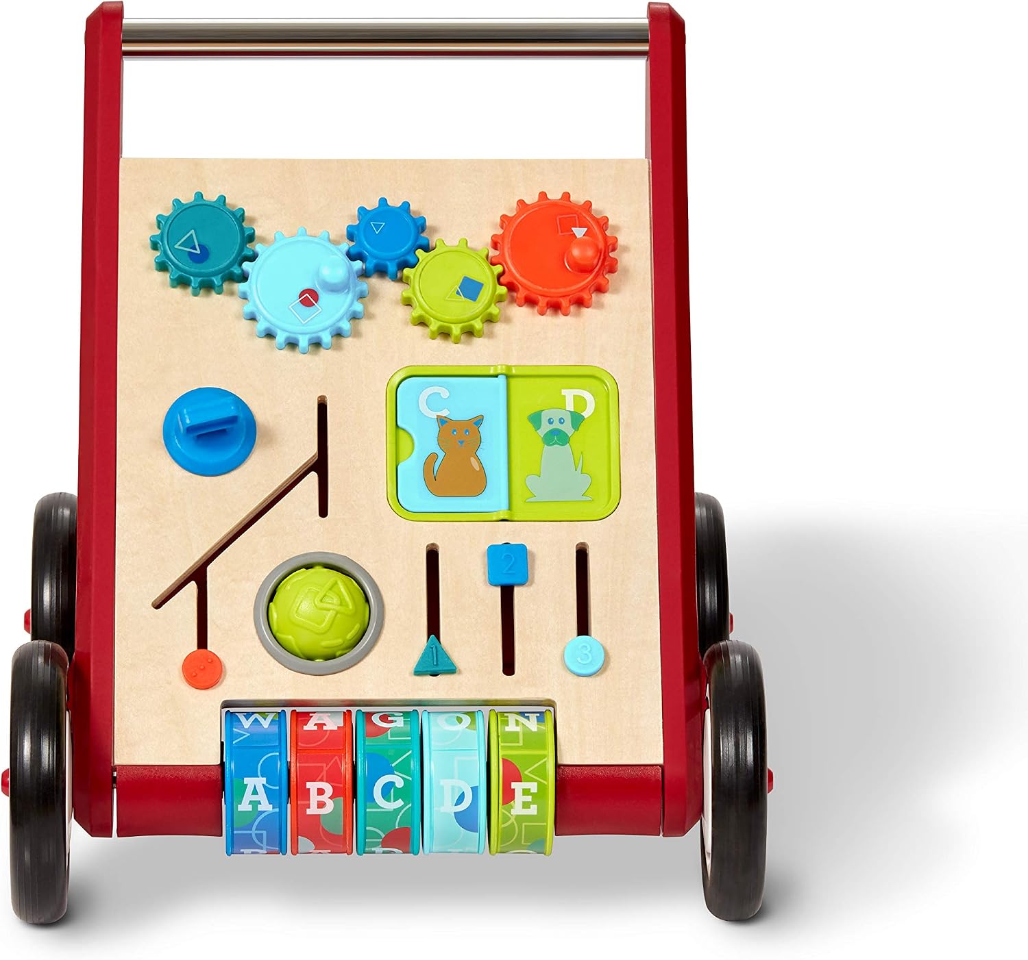 Radio Flyer Classic Walker Wagon, for Kids 1-4 Years Old, Red | Resistance Clickers to Control Speed, Baby Push Walker with Furniture Bumper, For Indoor Play