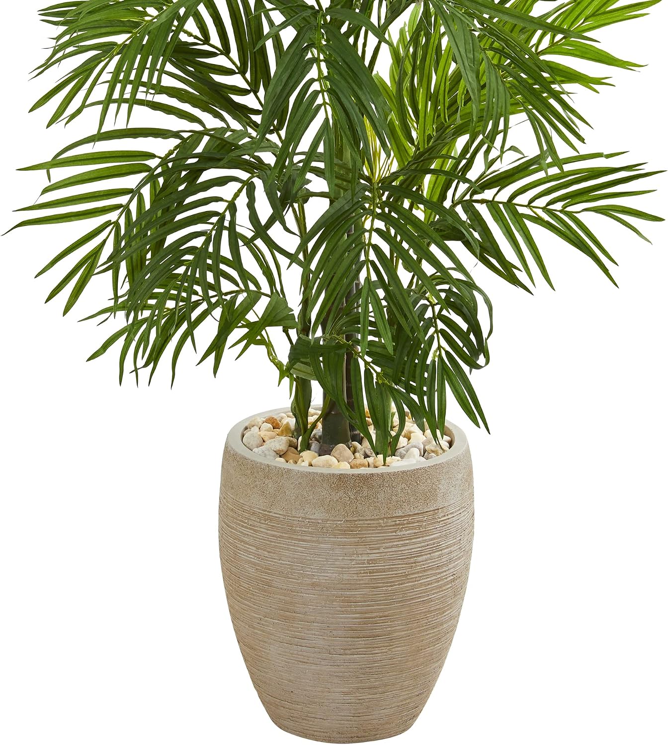 Nearly Natural 5ft. Areca Palm Artificial Tree in Sand Colored Planter