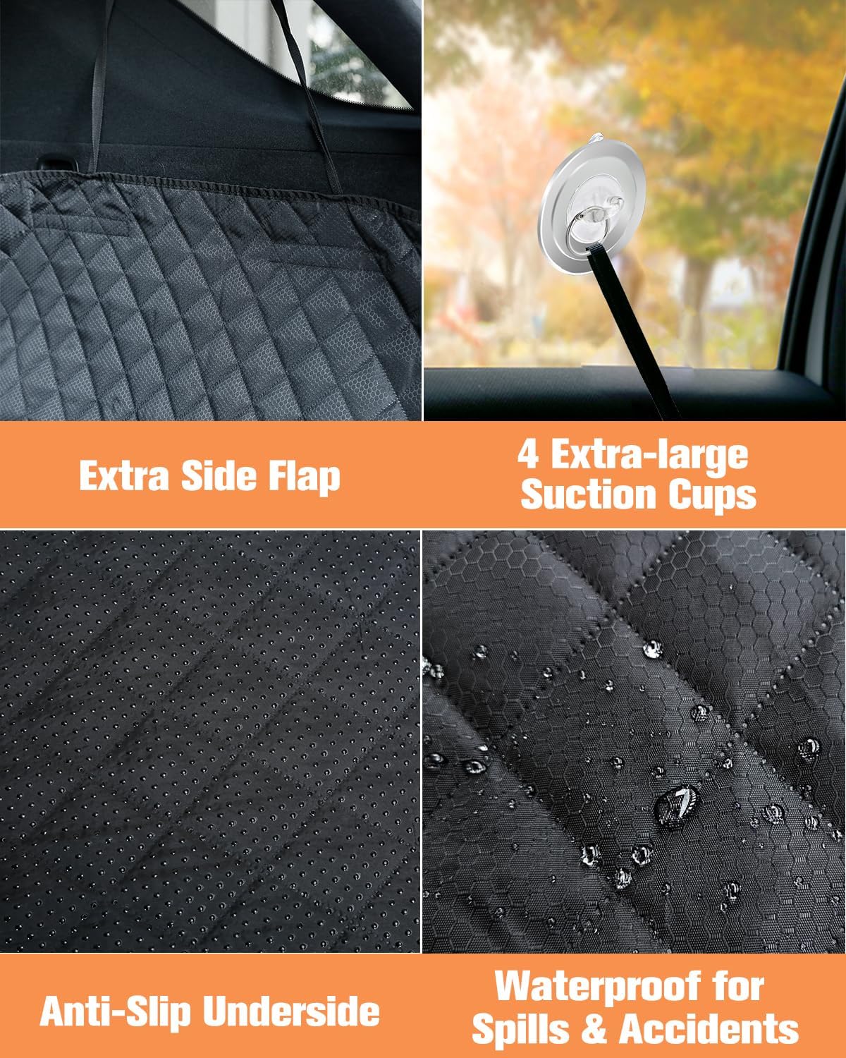 PETICON SUV Cargo Liner for Dogs, Trunk Cover with Bumper Flap Protector