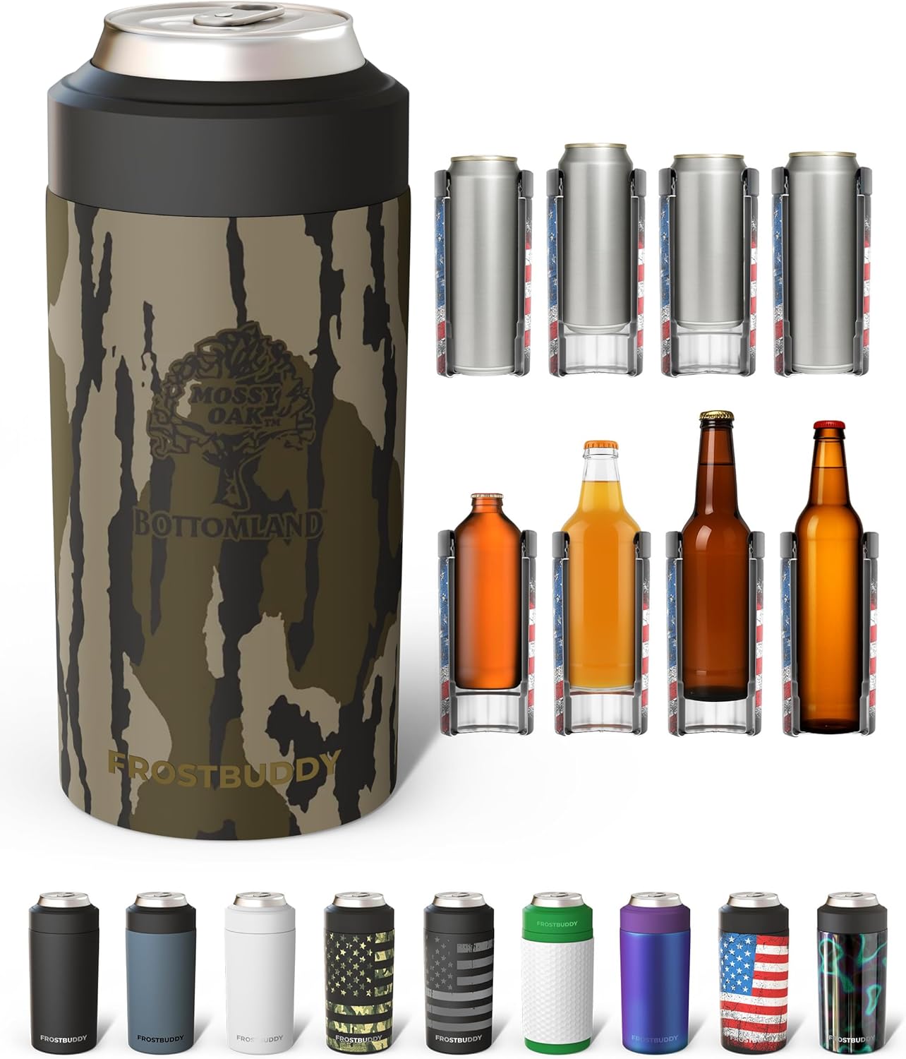 Frost Buddy Universal Can Cooler - Fits Slim Cans, 12 & 16oz (MatteBlack)