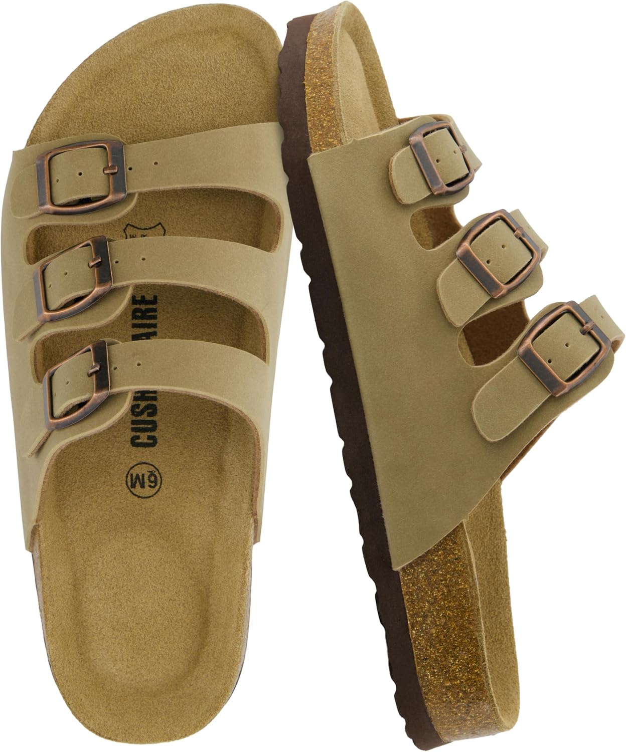 CUSHIONAIRE Women's Lela Cork footbed Sandal with +Comfort