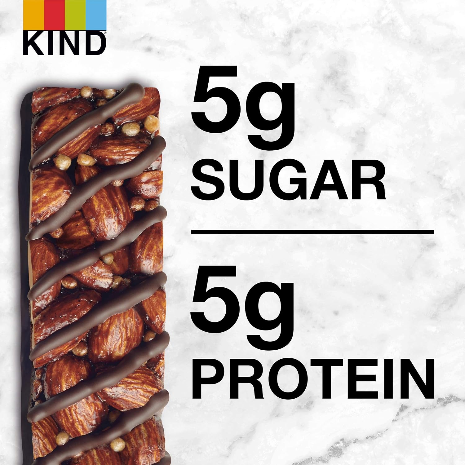 KIND Healthy Snacks Bars, Dark Chocolate Nuts & Sea Salt, Gluten Free, Low Sugar, High Fiber Snacks, 6g Protein, 12 Count