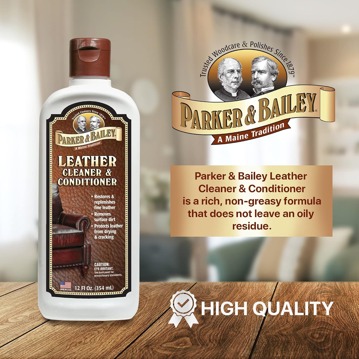 Parker & Bailey Leather Cleaner & Conditioner – Restores & Conditions, Cleaner For Upholstery or Car Interior, Car Seat Cleaner, Faux, Furniture