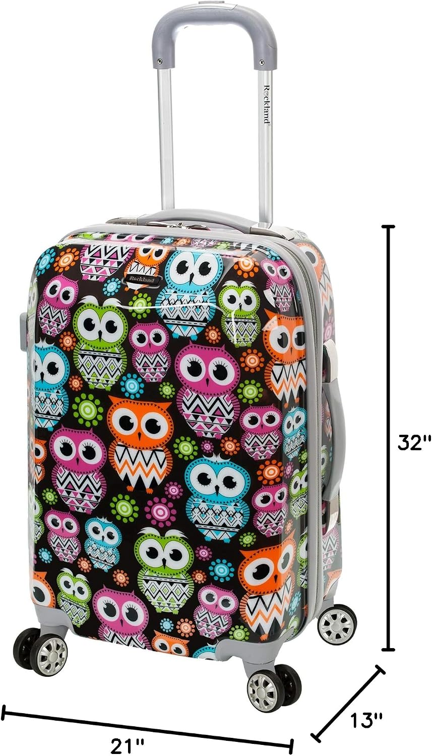 Rockland Vision Hardside 3 Piece Spinner Wheel Luggage Set, (20"/24"/28"), Love