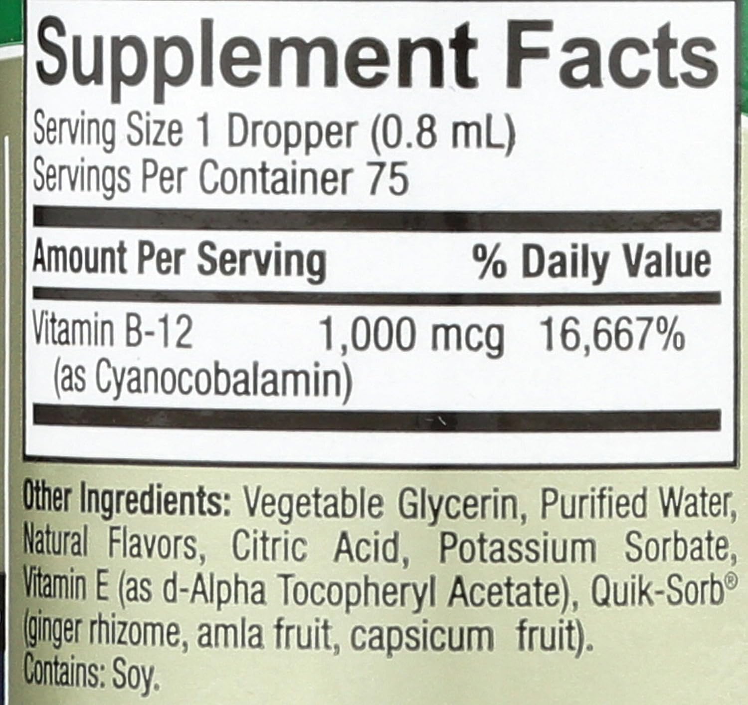 Nature's Answer Liquid Vitamin B-12 | Promotes Healthy Nerve Function & Energy Levels | Naturally Flavored & Gluten-Free 2oz