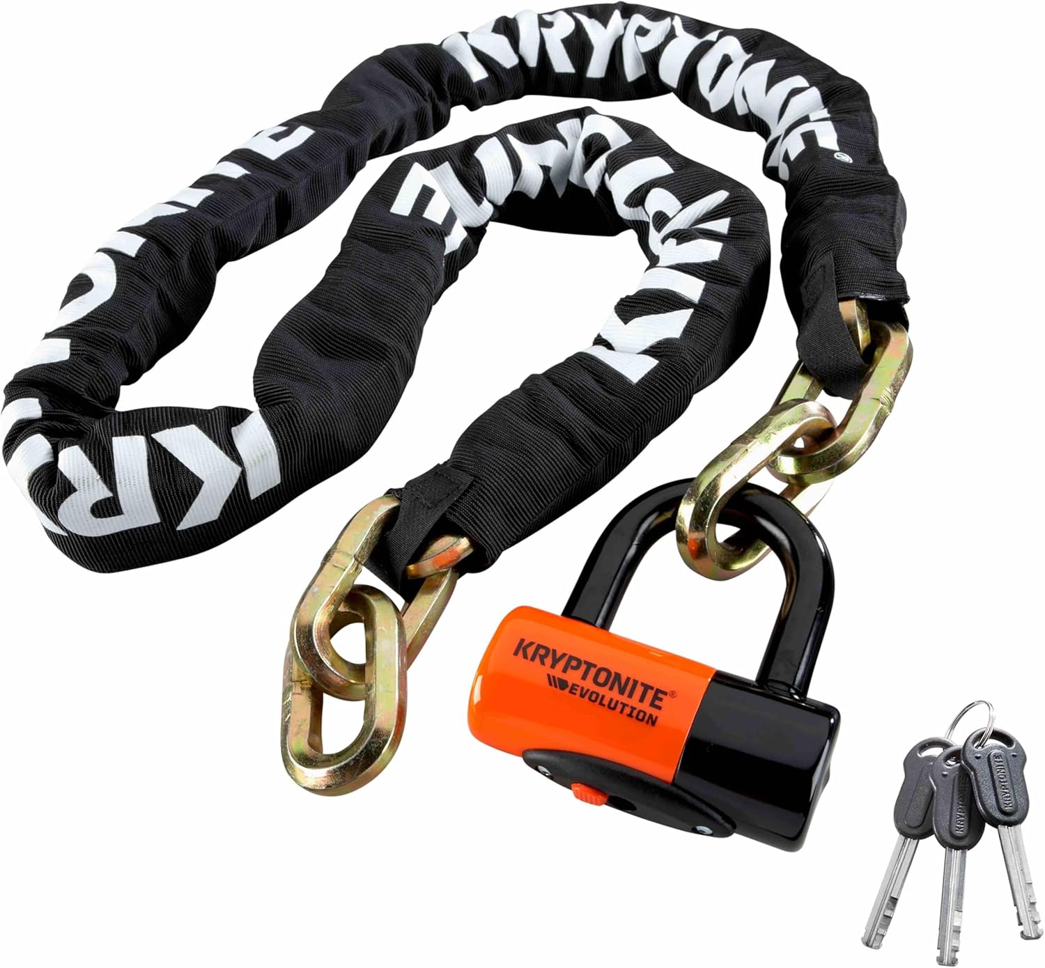 Kryptonite New York FAHGETTABOUDIT 1217 Bike Chain Lock, 5.5 FT Long 12mm Steel Chain Heavy Duty Anti-Theft Bicycle Chain Lock with Keys