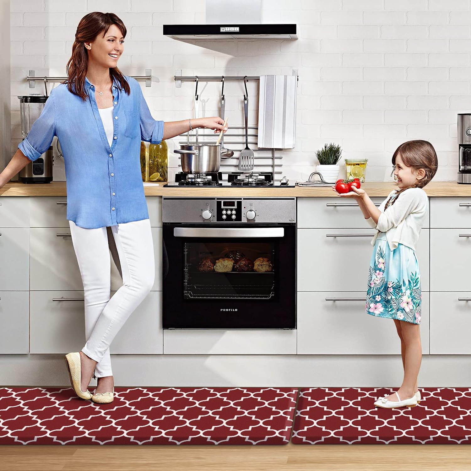 KMAT Kitchen Mat Set of 2,Cushioned Anti-Fatigue Kitchen Mats for Floor