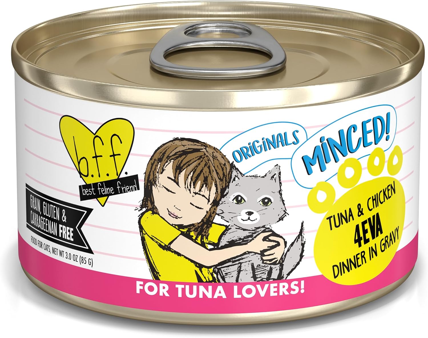 Weruva BFF Minced Natural Wet Cat Food, Batch O Besties Variety Pack, 5.5oz Can, Pack of 8